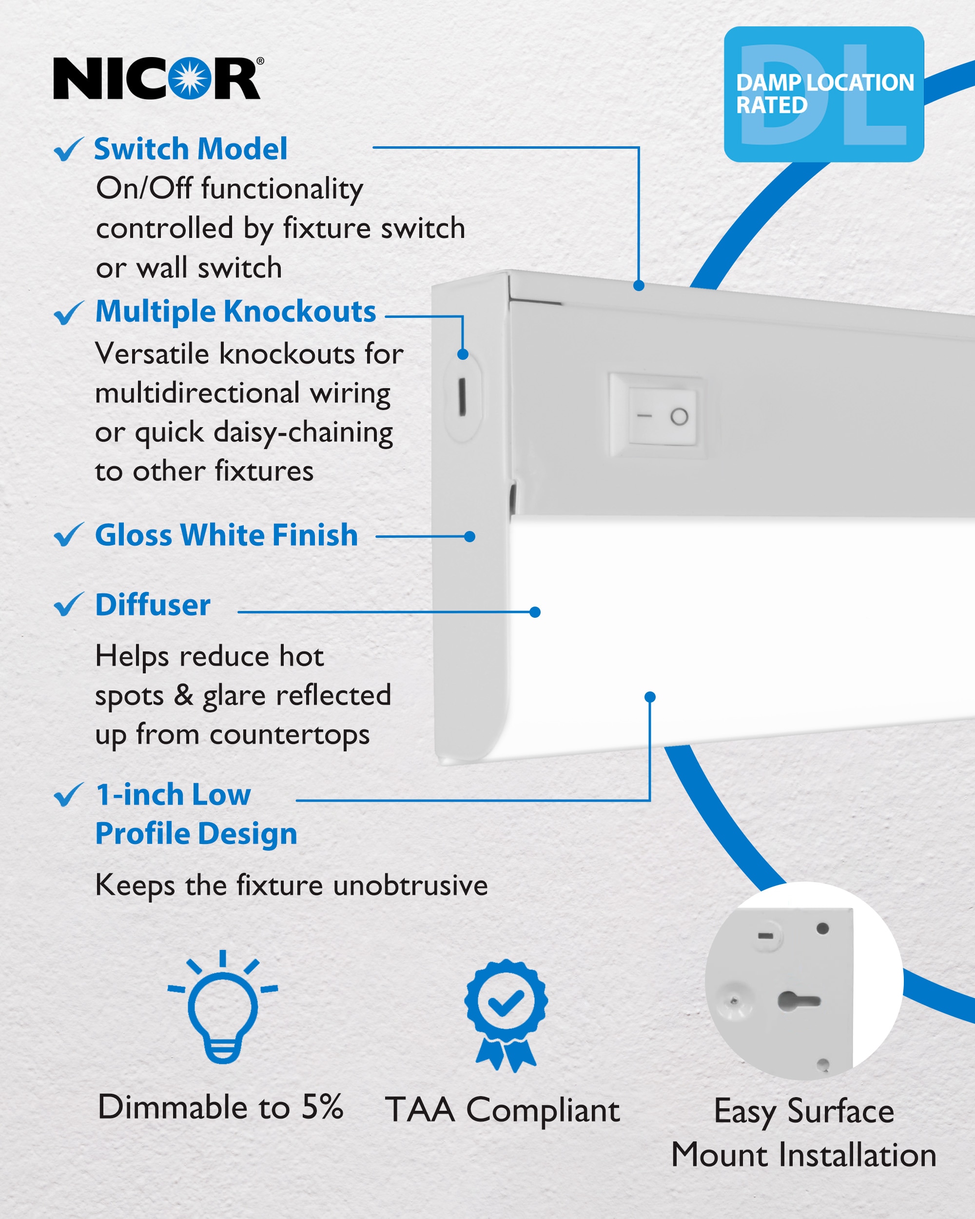 Nicor Lighting UCB112SWH Led-Cabinet-Lighting - View #3