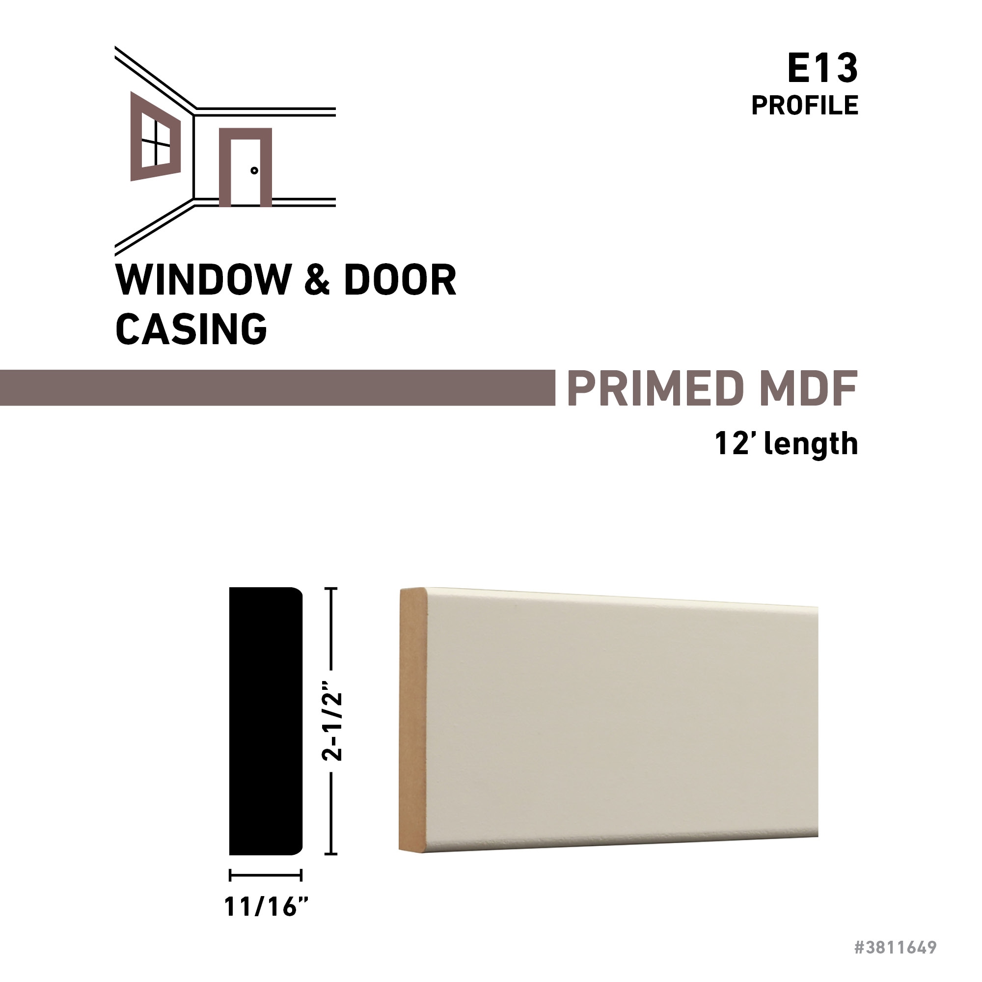 allen + roth FBDWH13 E12 Window-Door-Casings - View #3