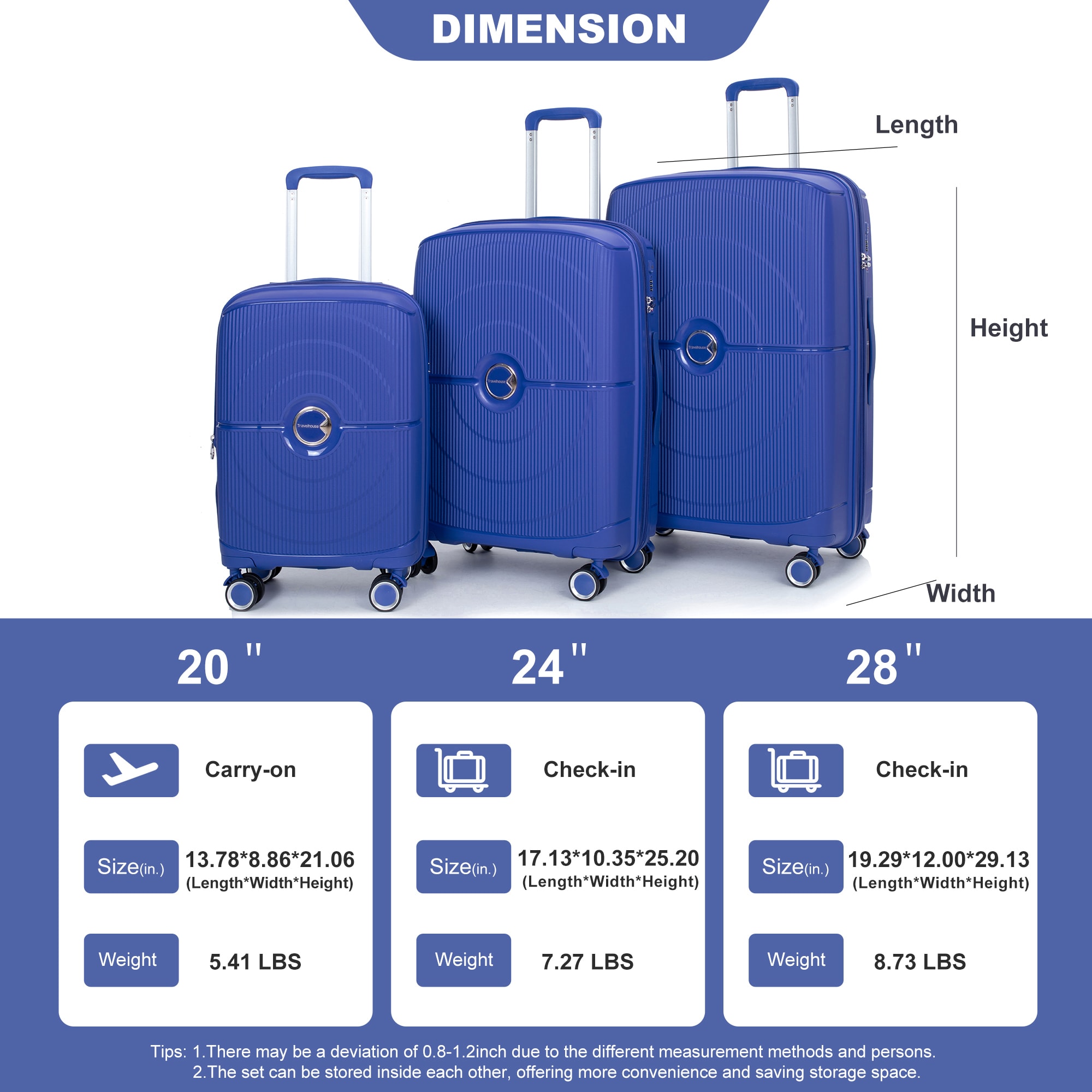 SINOFURN SYD9400021NY Luggage-And-Luggage-Sets - View #3