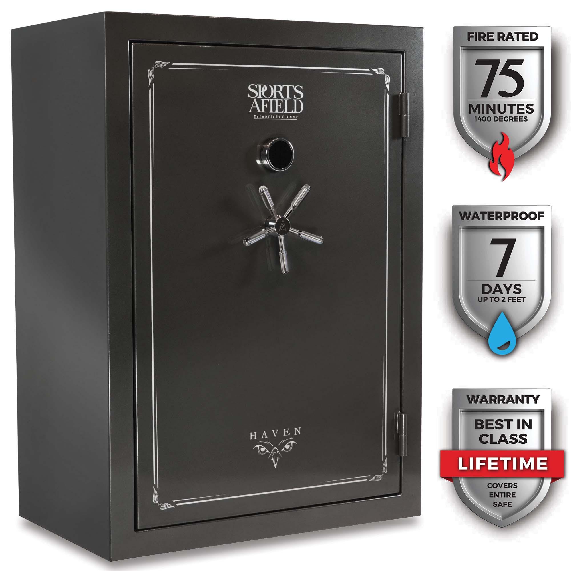 Sports Afield Haven 48-Gun Fireproof and Waterproof Electronic/Keypad Gun  Safe with Interior Lighting in the Gun Safes department at