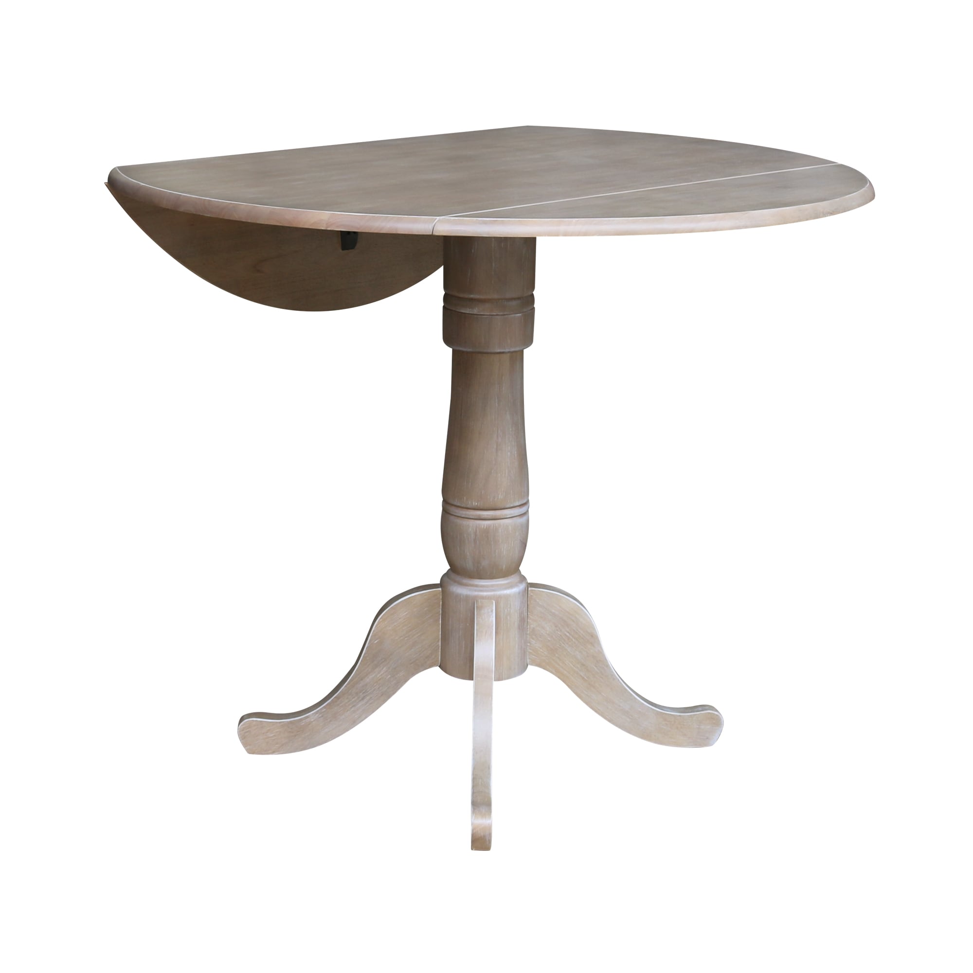 Farmhouse Round Wood Extendable Counter Height Dining Table