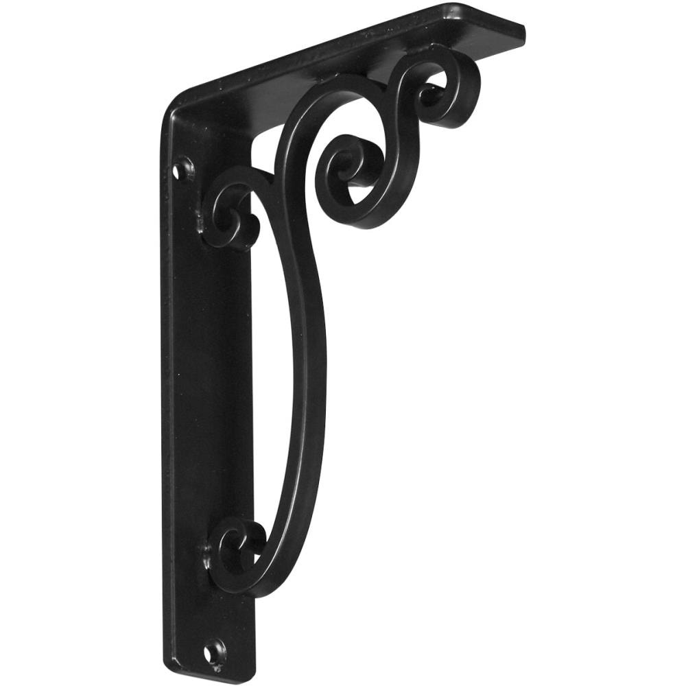 Ekena Millwork BKTM01X05X08SAV Avery 5.5-in x 1.5-in x 8-in Black Wrought iron Countertop support bracket