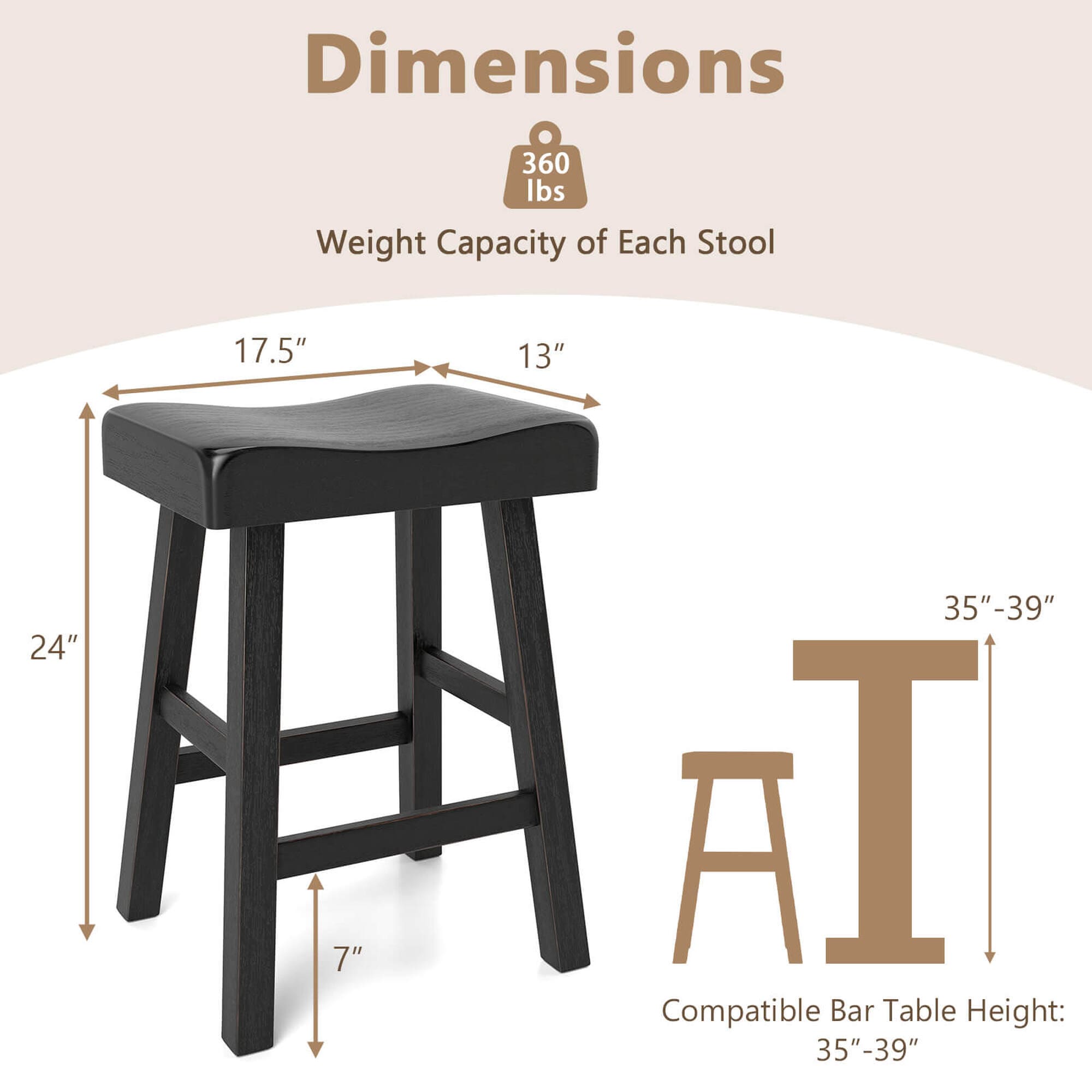 Costway HCST04661 stools - View #2