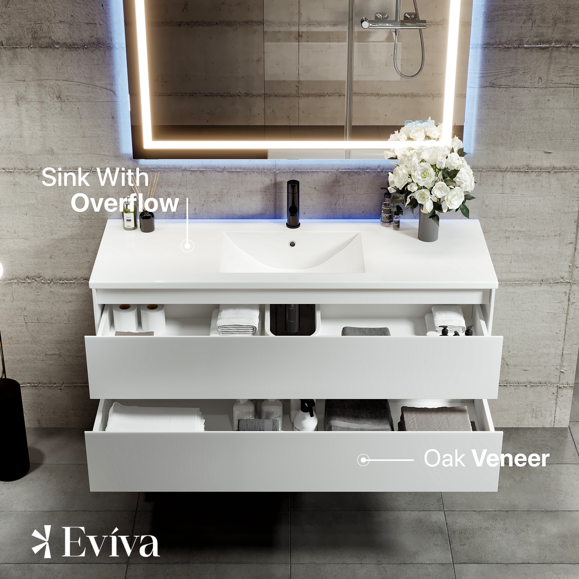 Eviva EVVN547-48MWH-SS Bath-Vanity-Combo - View #3