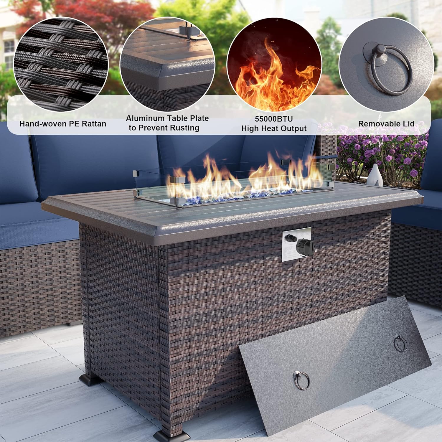 ALAULM LS-6PCS+FP-NAVY Patio-Conversation-Sets - View #3