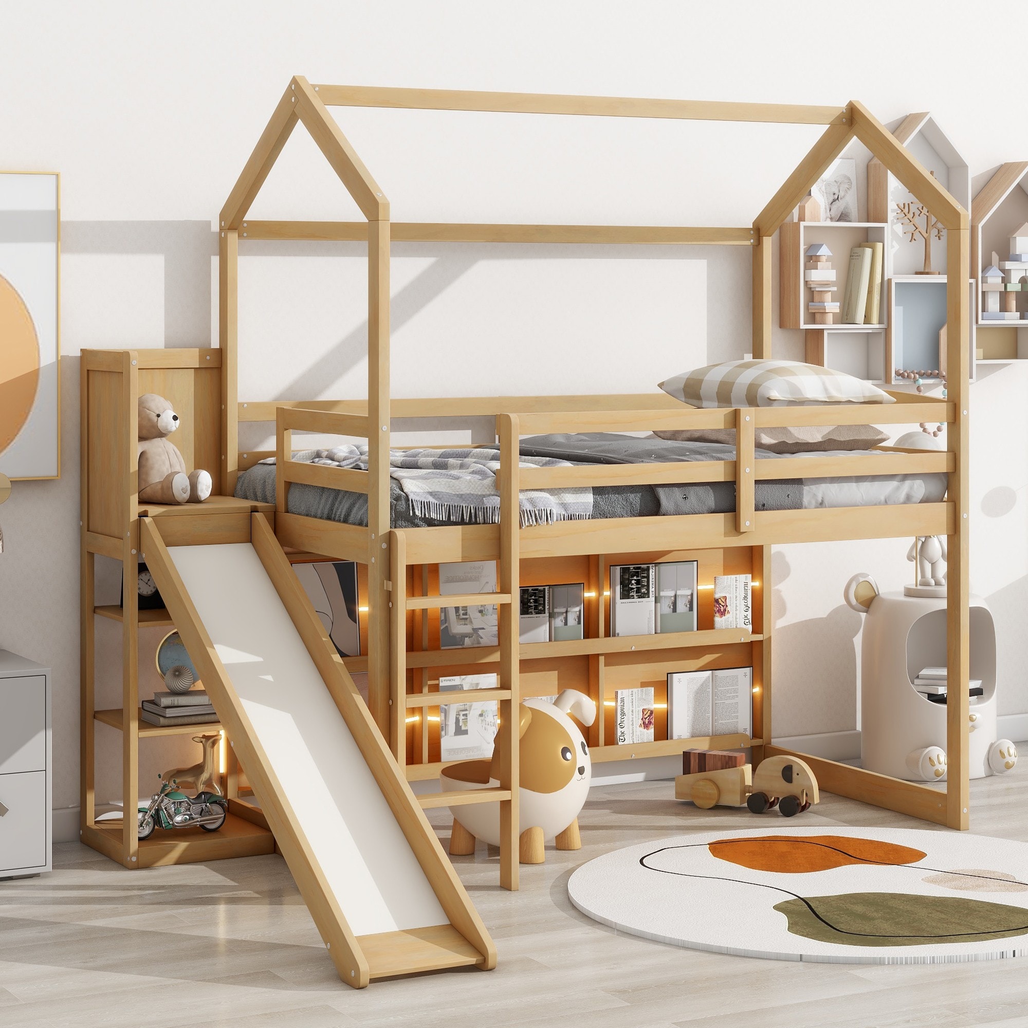 Yiekholo LL-1473AAE Natural Twin loft Bunk Bed