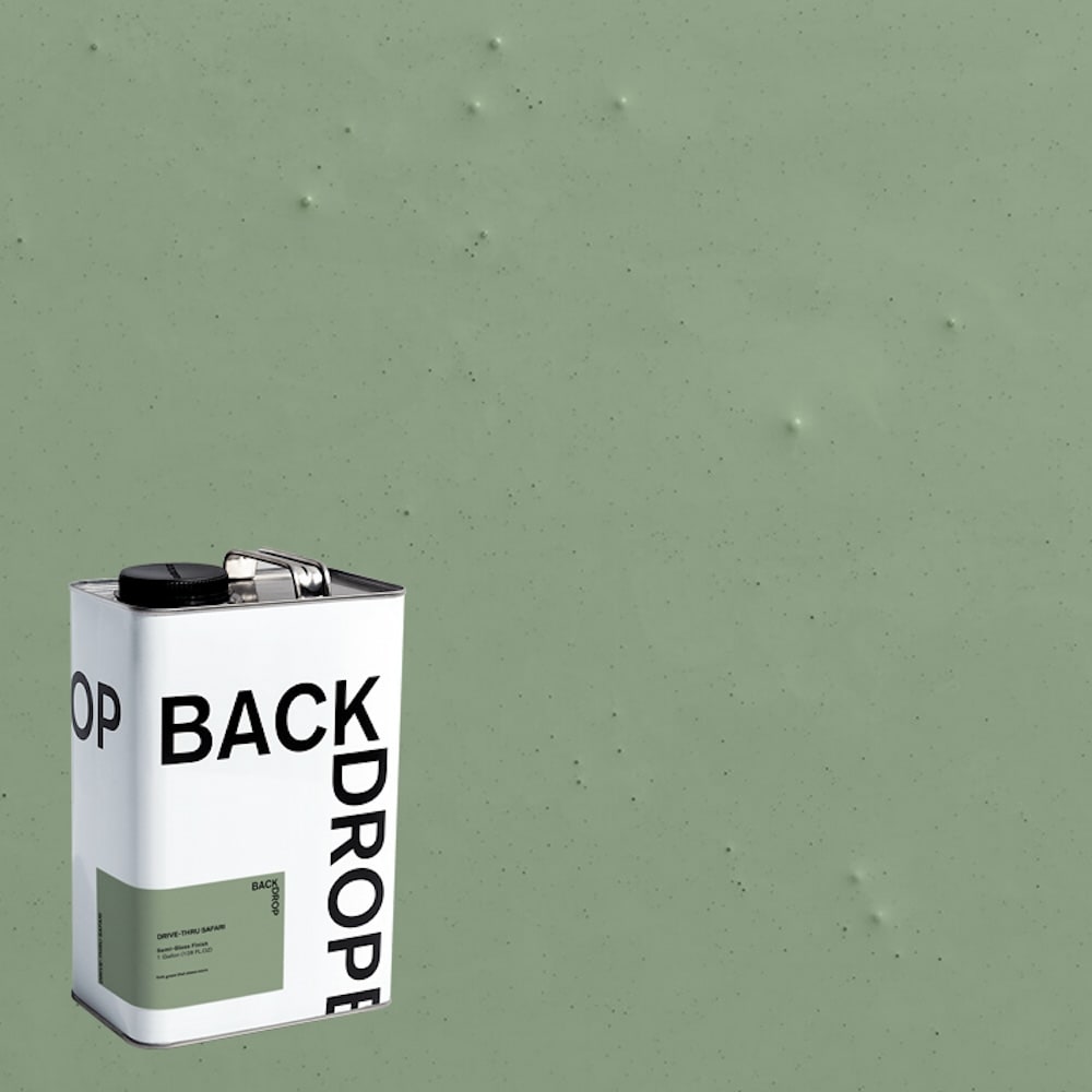 BACKDROP BD255301602 Semi-gloss DRIVE-THRU SAFARI Soft green that skews warm Enamel ( Half-gallon )