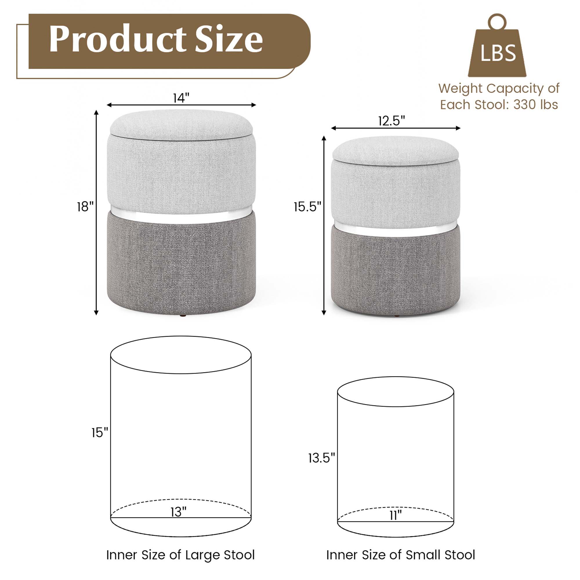 Costway HCST00727 Indoor-Ottomans - View #2