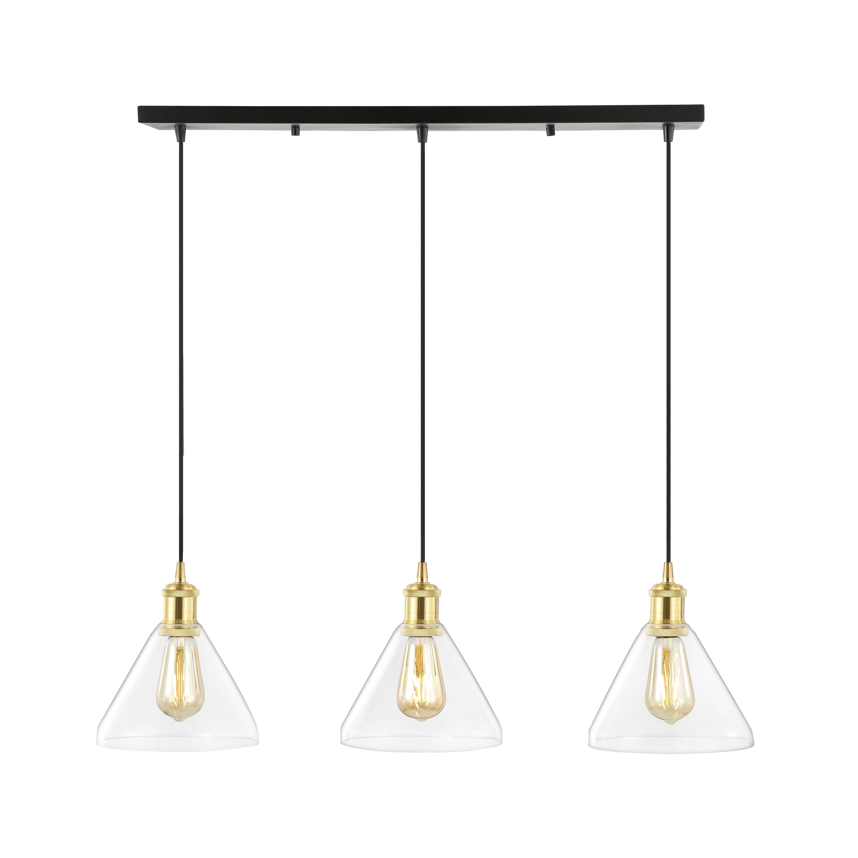 Kiawah Island Brushed Gold 30.5" LED Linear Pendant with Clear Glass