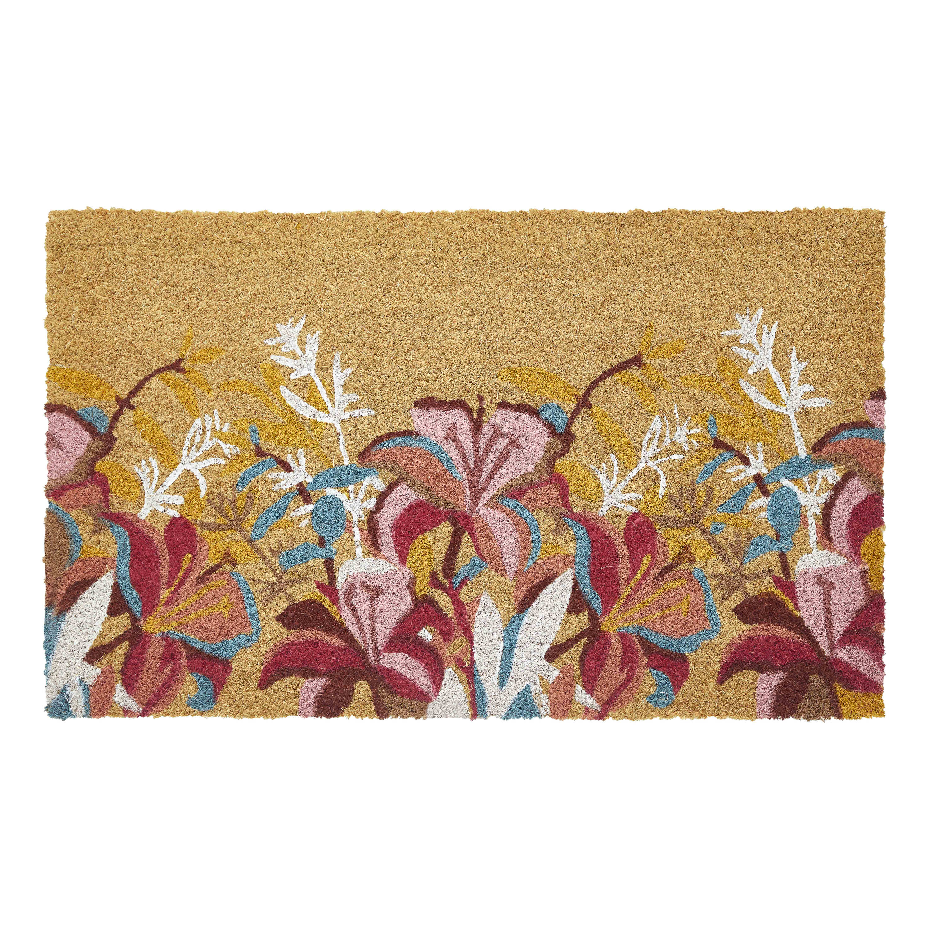 VCNY Home 18-in x 30-in Floral Delight Coir Outdoor Door Mat