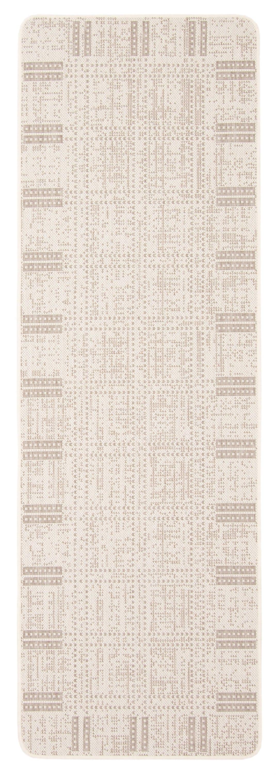 ECARPETGALLERY 353539 2 x 7 (ft) Polypropylene Ivory Rectangular Indoor Solid Area rug