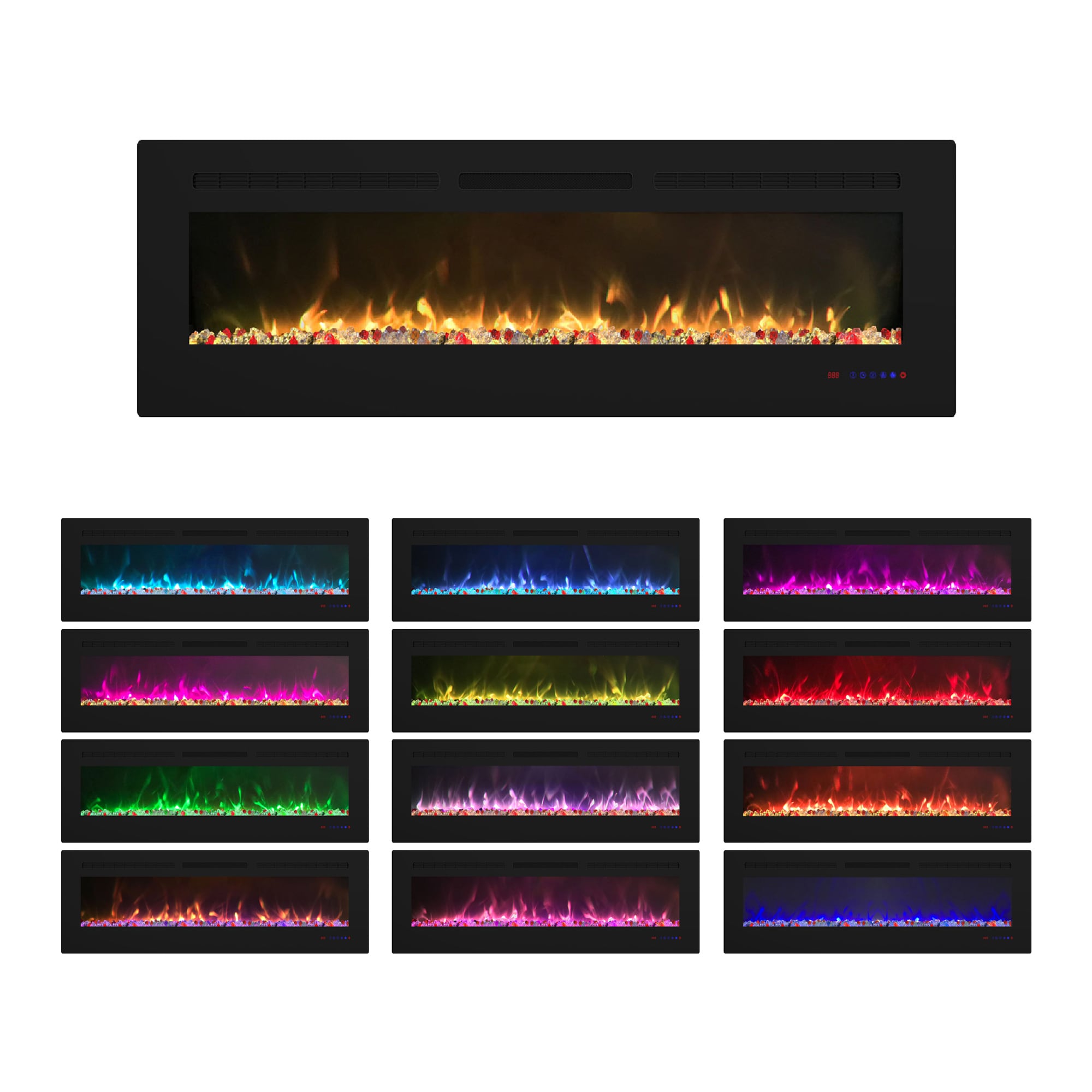 Clihome 60-in W Black LED Electric Fireplace VL-EF60 Sansujyuku sansujyuku.com