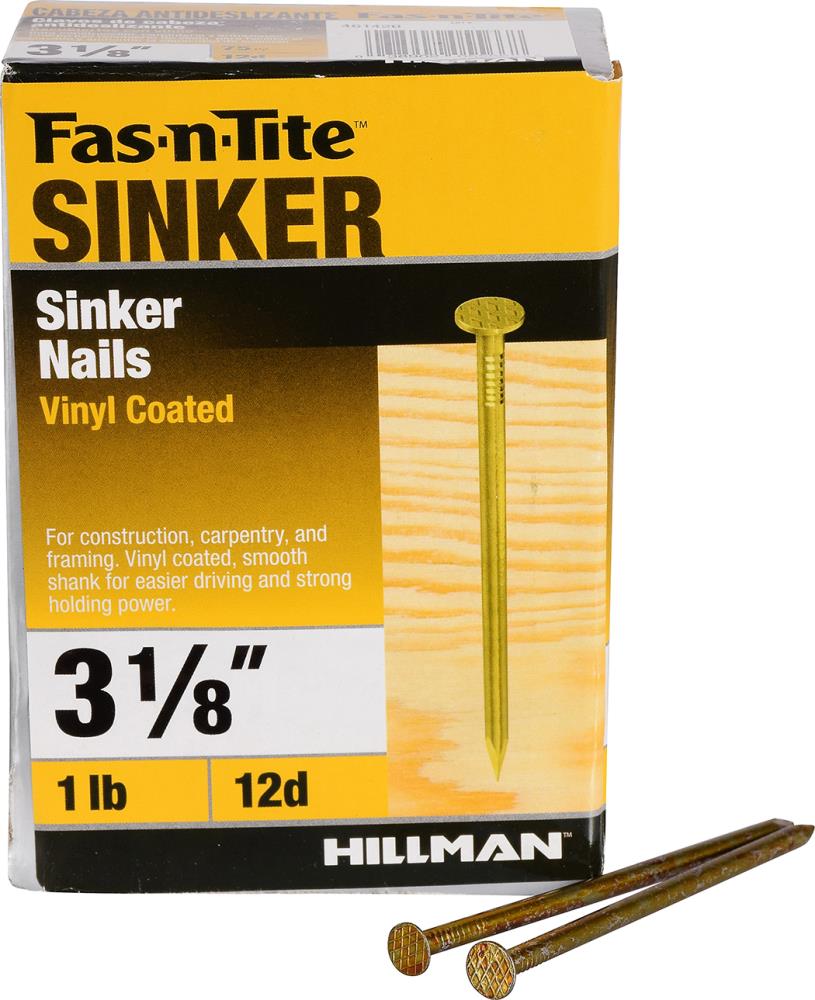 Grip-Rite 12D x 3-1/8″ 12-Penny Smooth Vinyl-Coated Sinker Nails (5  lb.-Pack) – Garland Home Center