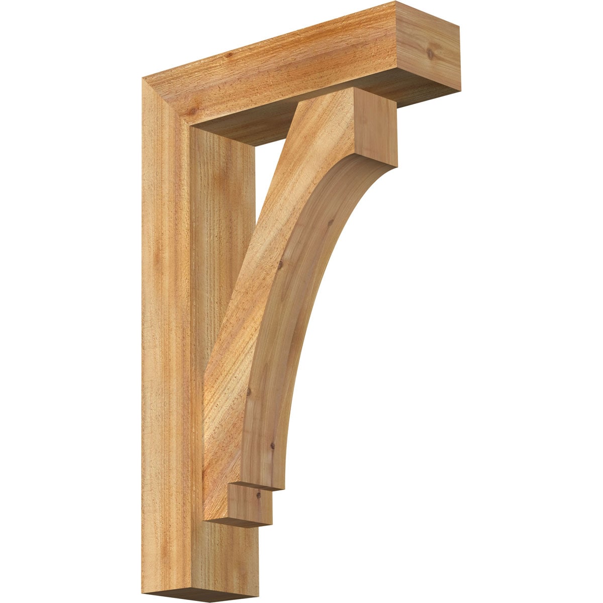 Ekena Millwork 1462640 Imperial block rough sawnbracket with offset brace 6-in x 20-in x 32-in Western red cedar Brown Wood Standard bracket