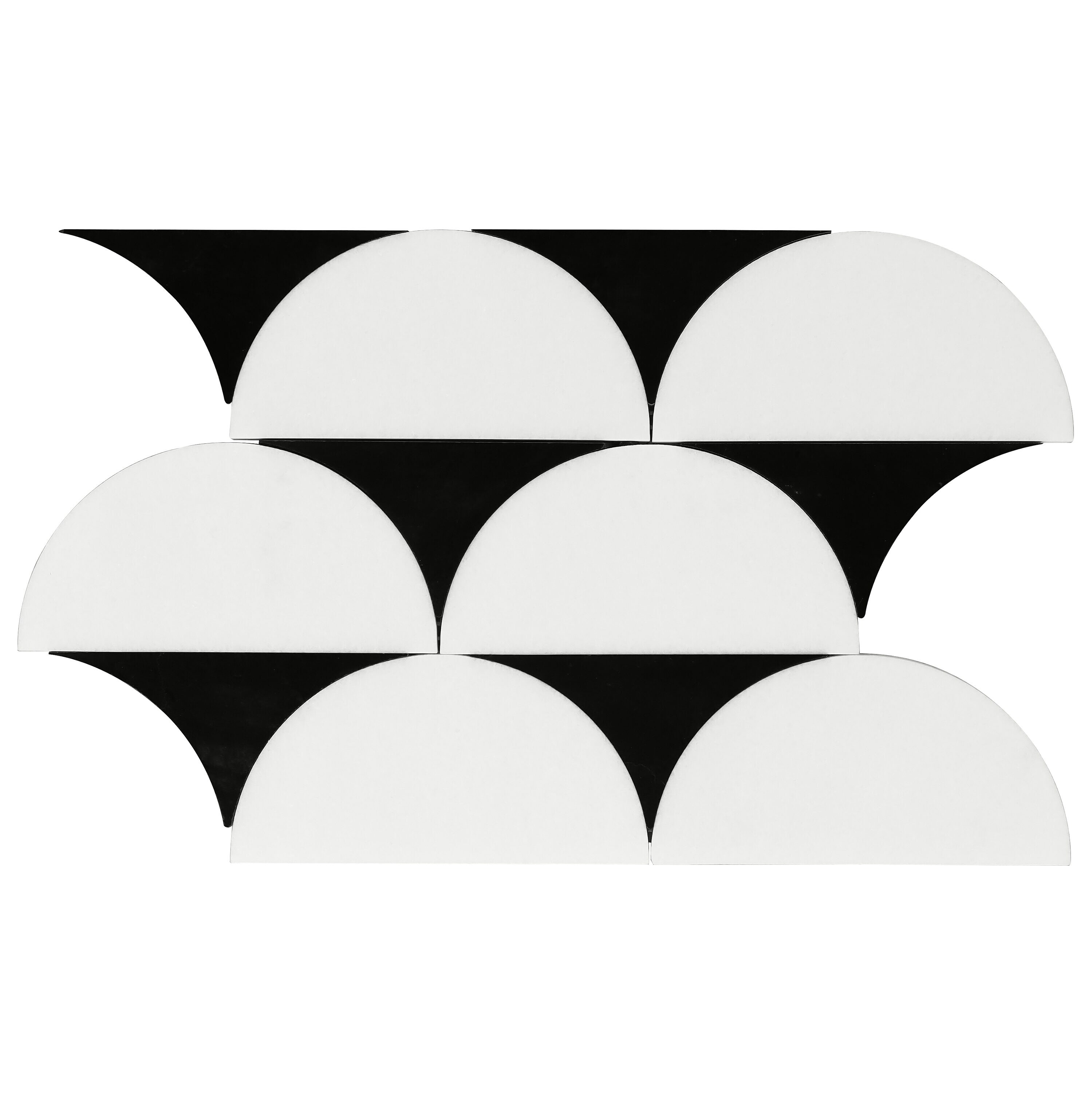 Artmore Tile EXT3RD108731 Sample- Skyrise Nero 4-in x 4-in Polished Marble Look Scale Floor and Wall Tile