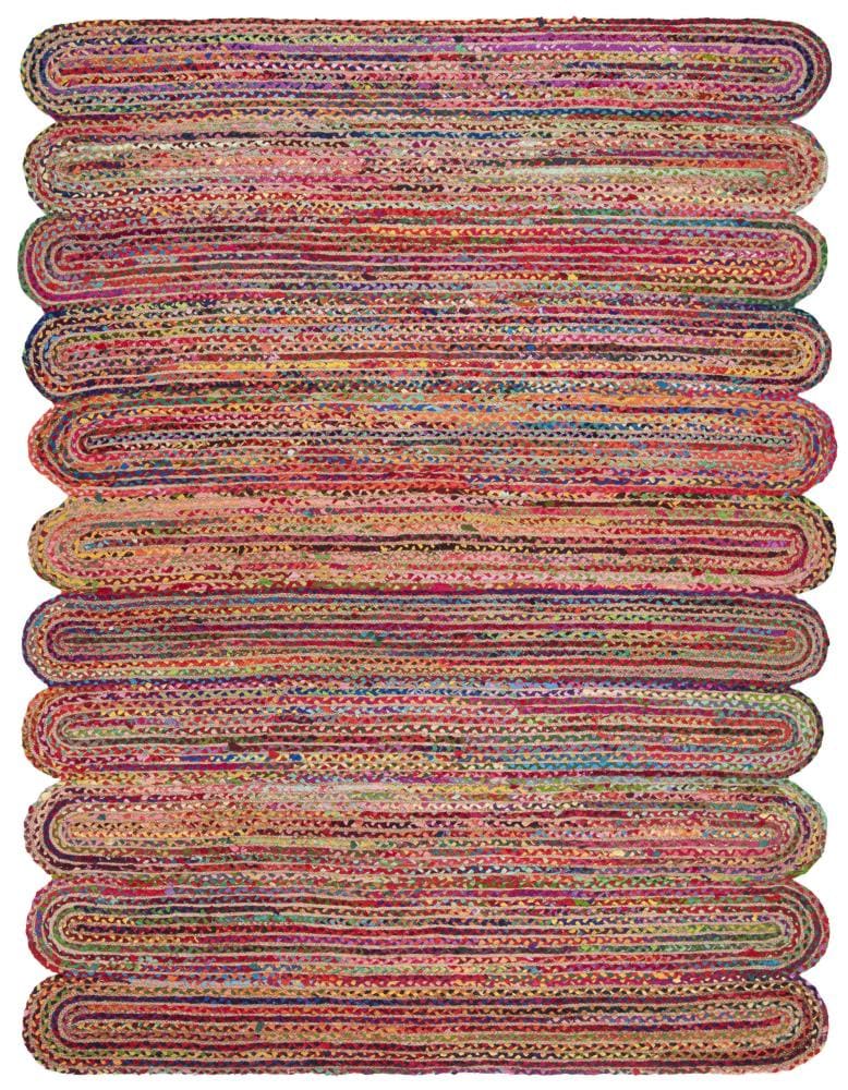 Safavieh CAP208Q-8 Cape Cod Bristol 8 x 10 (ft) Jute Red/Multi Rectangular Indoor Abstract Coastal Area rug