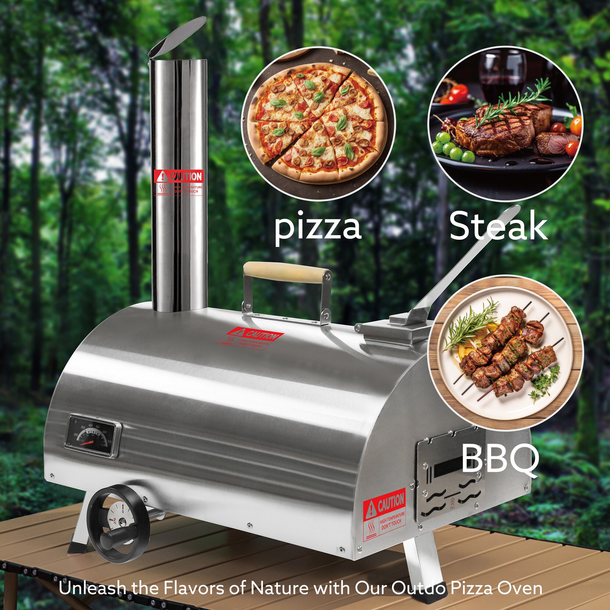 Runesay HBGRIL-05 Pizza Oven Stainless steel Hearth Wood-fired Outdoor Pizza Oven