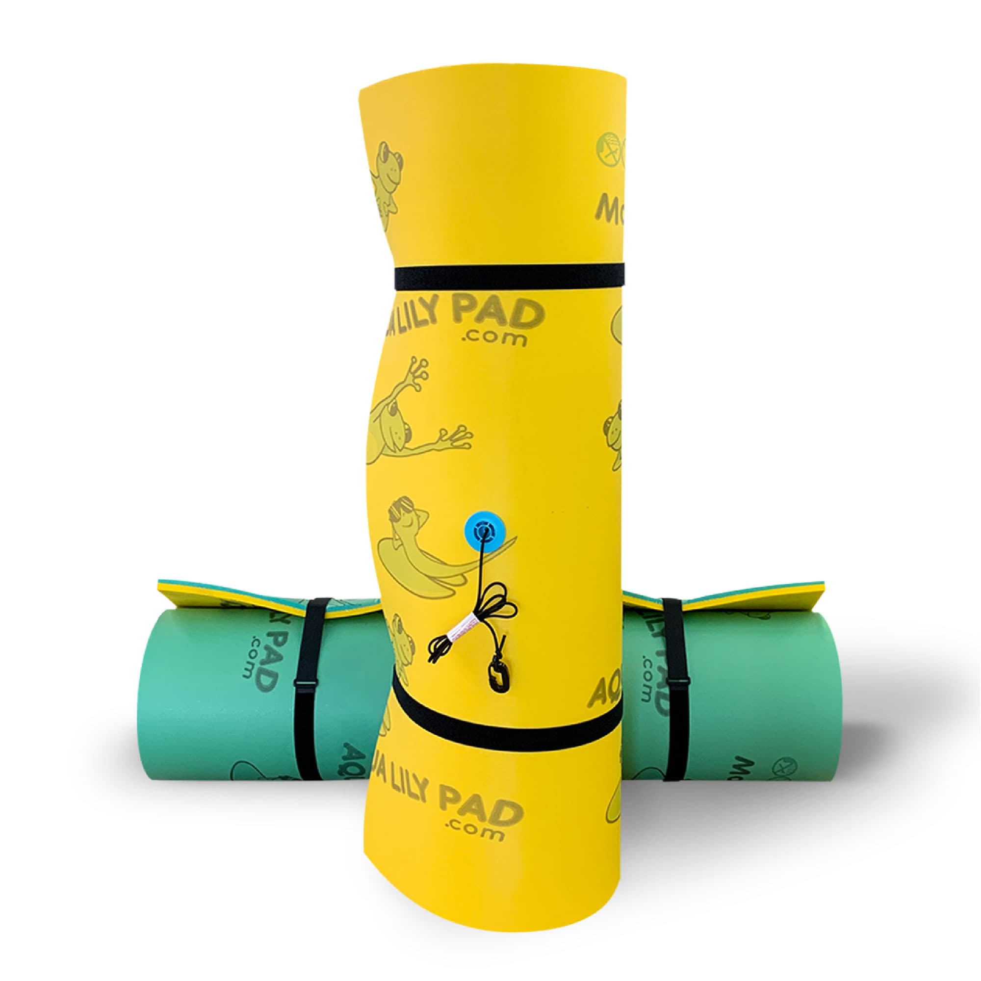 Aqua Lily Pad 217566 180-in x 72-in 8 -Seat Yellow Pool mattress