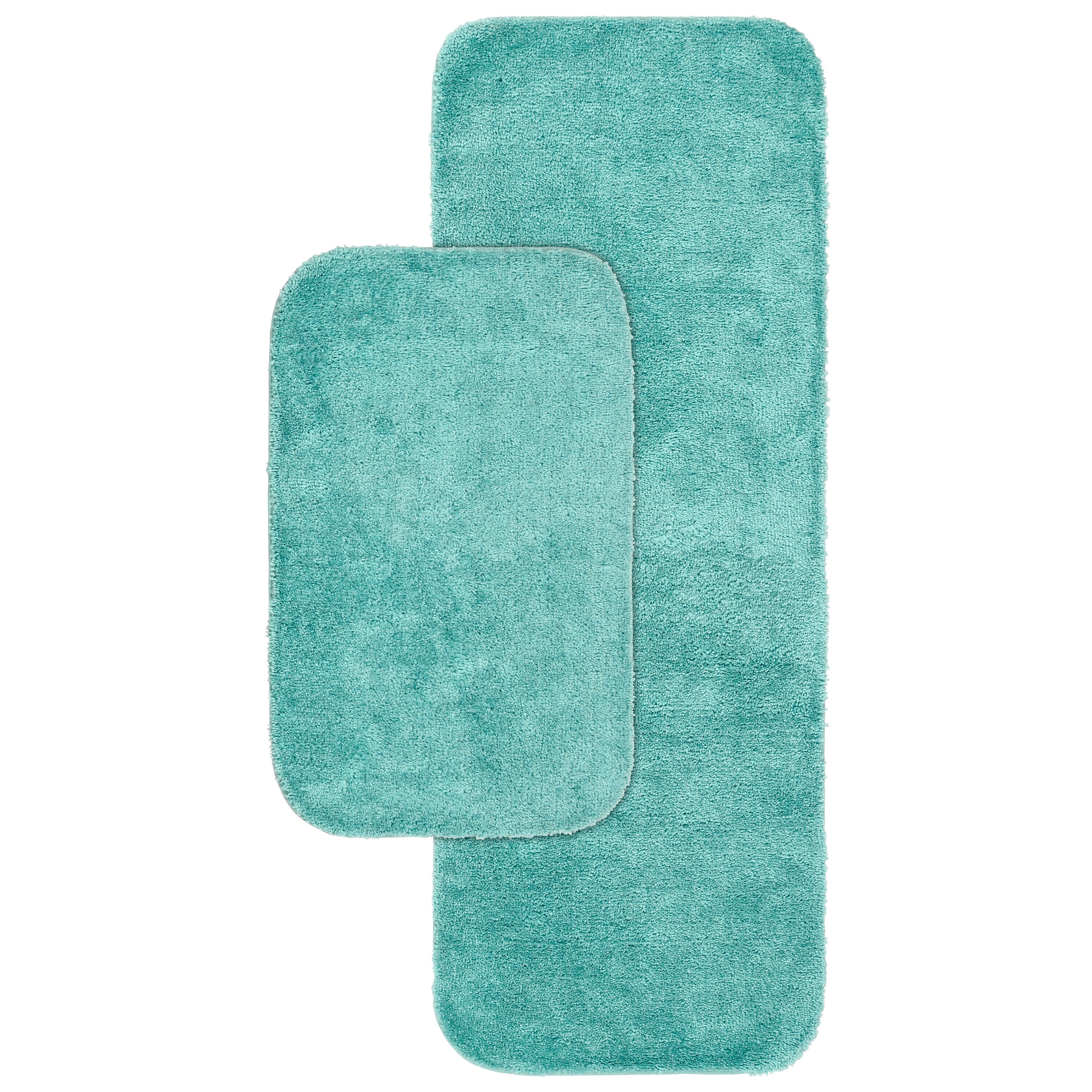 Garland Room Size 72-in x 60-in Sea Foam Nylon Bath Rug in the