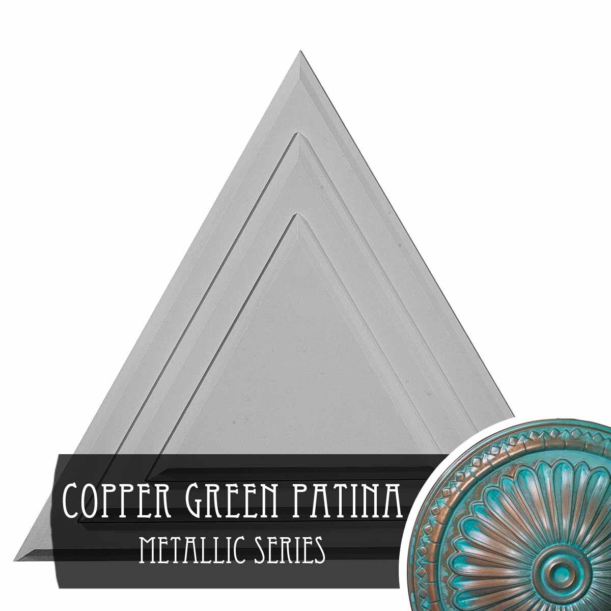 Ekena Millwork CM19TGCGS Triangle 19-in W x 16.625-in L Copper Green Patina Polyurethane Ceiling Medallion