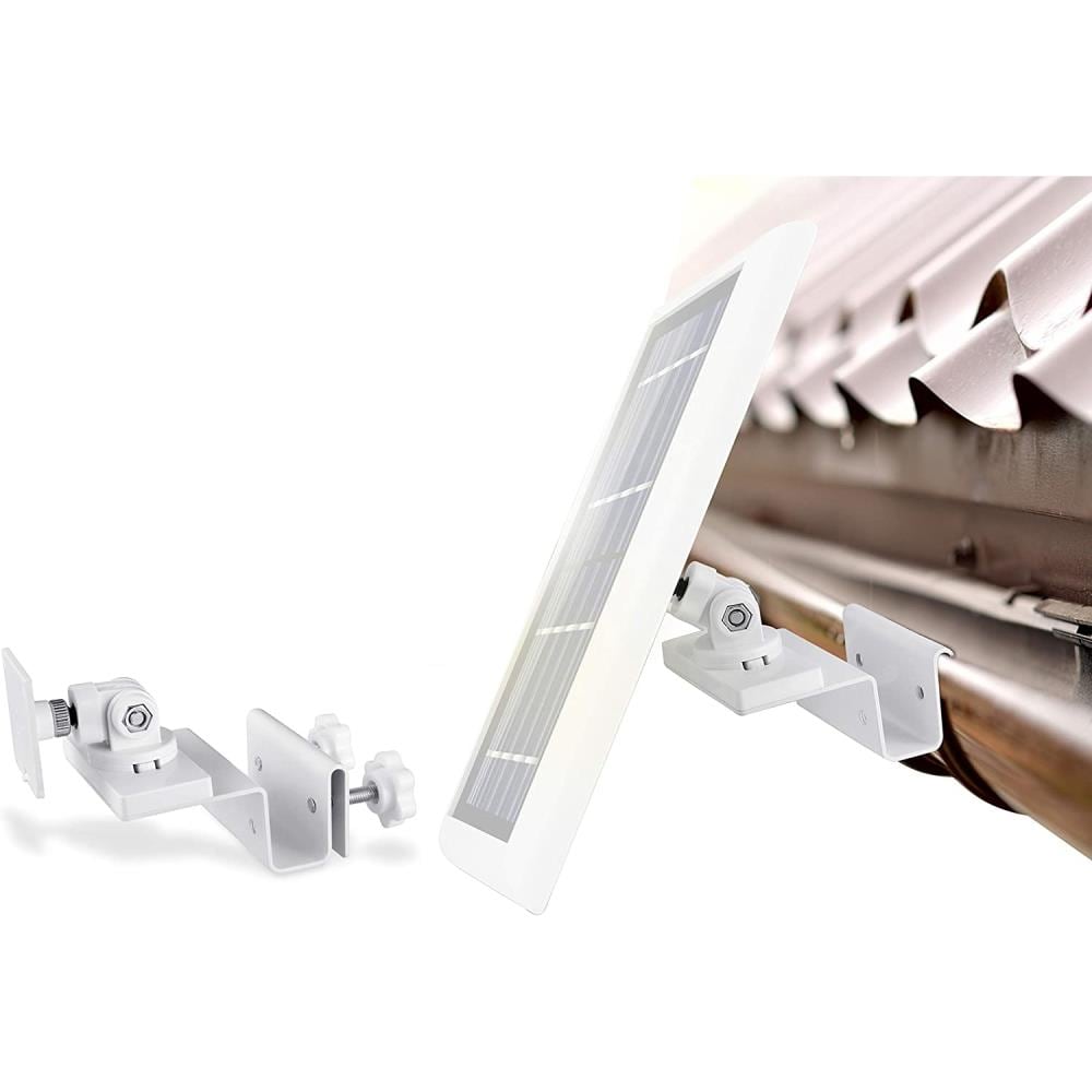 Wasserstein 4897080227764 Ring, Arlo Cameras and Solar Panels Gutter Mount White Solar Charger Mount