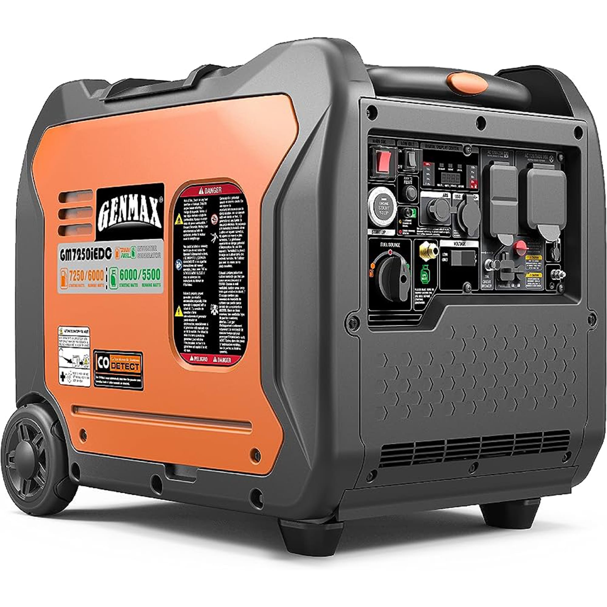 GENMAX Inverter Generator 7250-Watt Dual Fuel (Gasoline/Propane ...