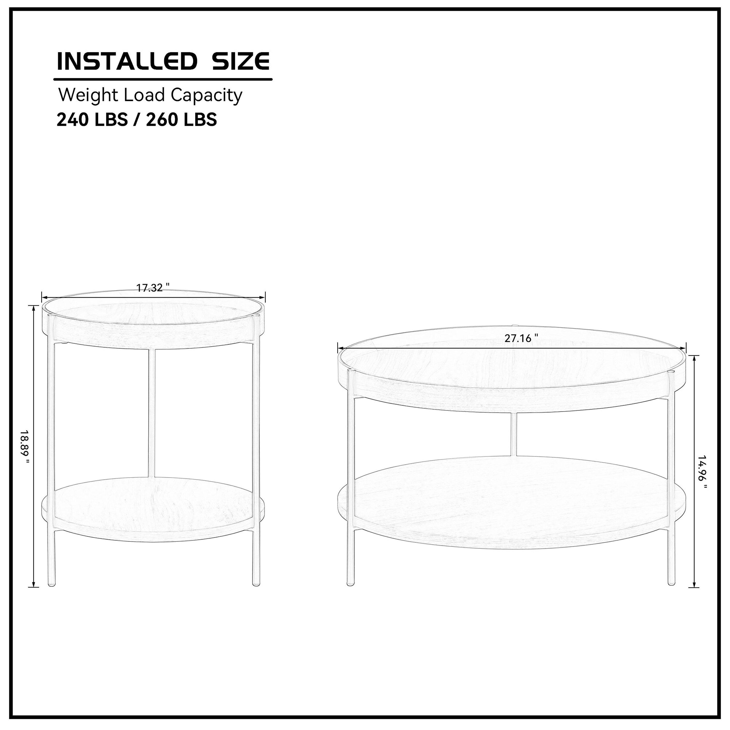 Clihome OF-0391PP16-BABL-2 Coffee-Tables - View #6