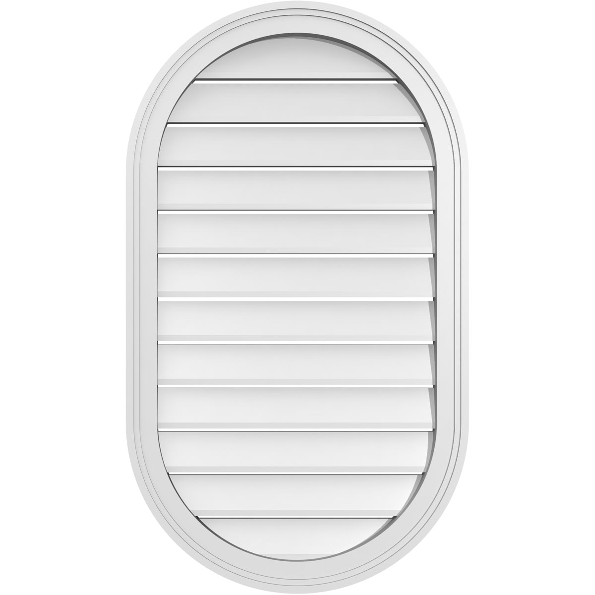 Ekena Millwork GVPVR22X3802SF 22-Inches x 38-Inches Off-white Oval PVC Gable Louver Vent
