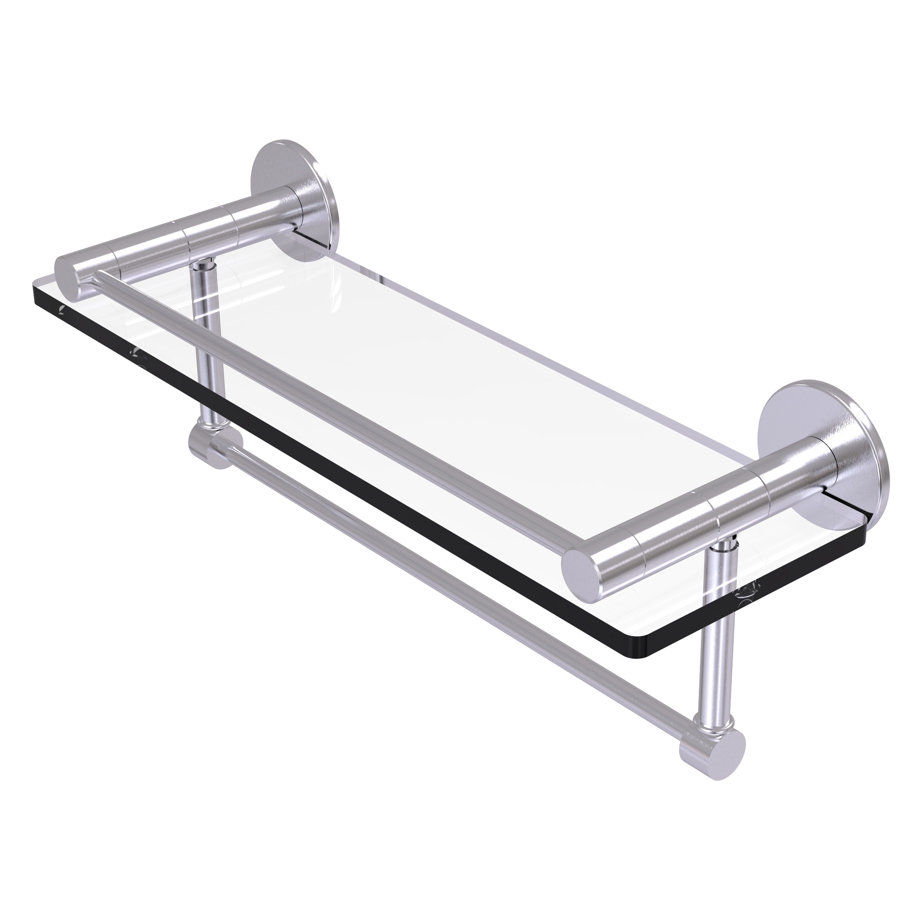 Allied Brass FR-1/16GTB-SCH Fresno Satin Chrome Wall mount Bathroom Shelf ( 16-in x 5-in x 5-in )
