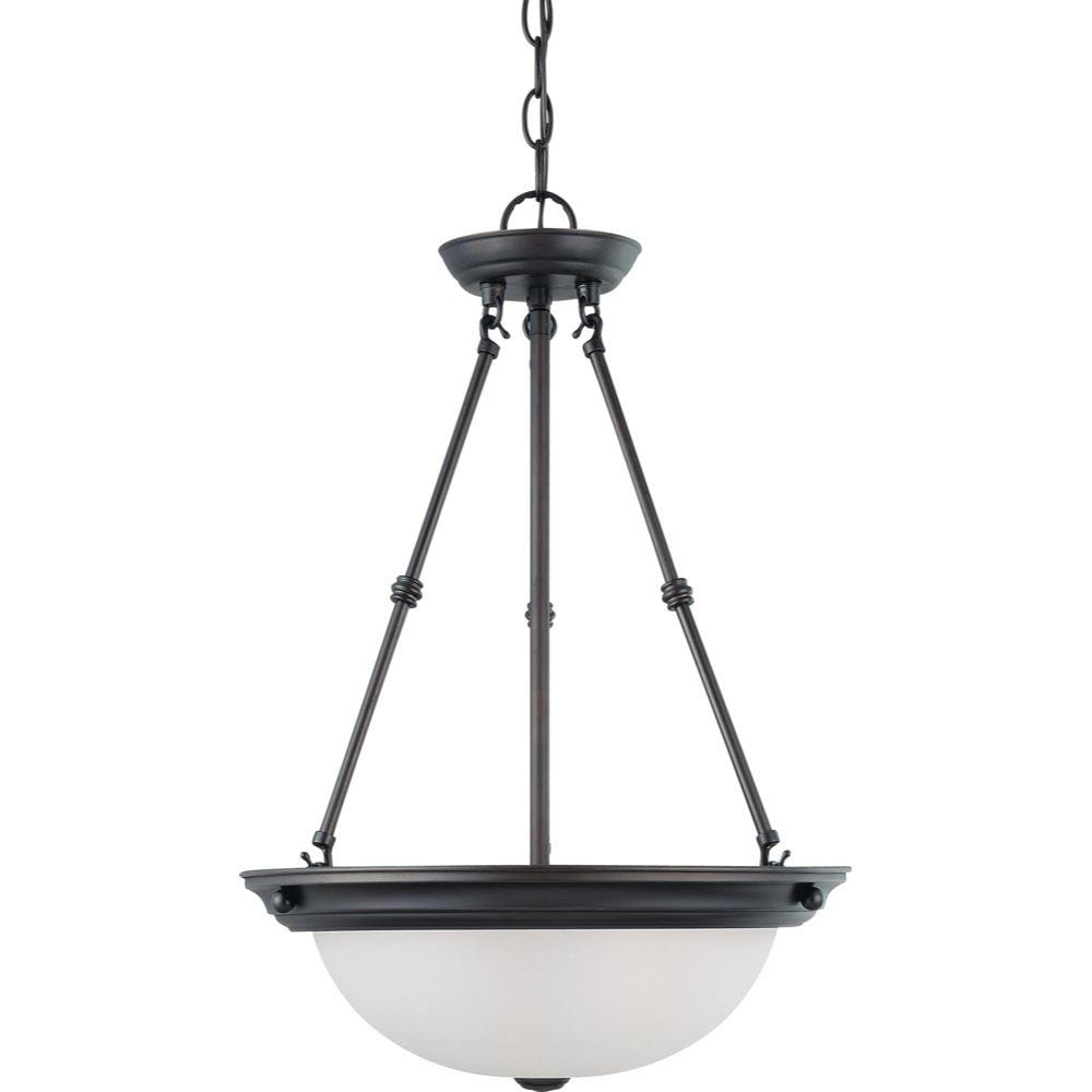  LW-SC514649 3-Light Mahogany Bronze Transitional Bowl Hanging Pendant Light