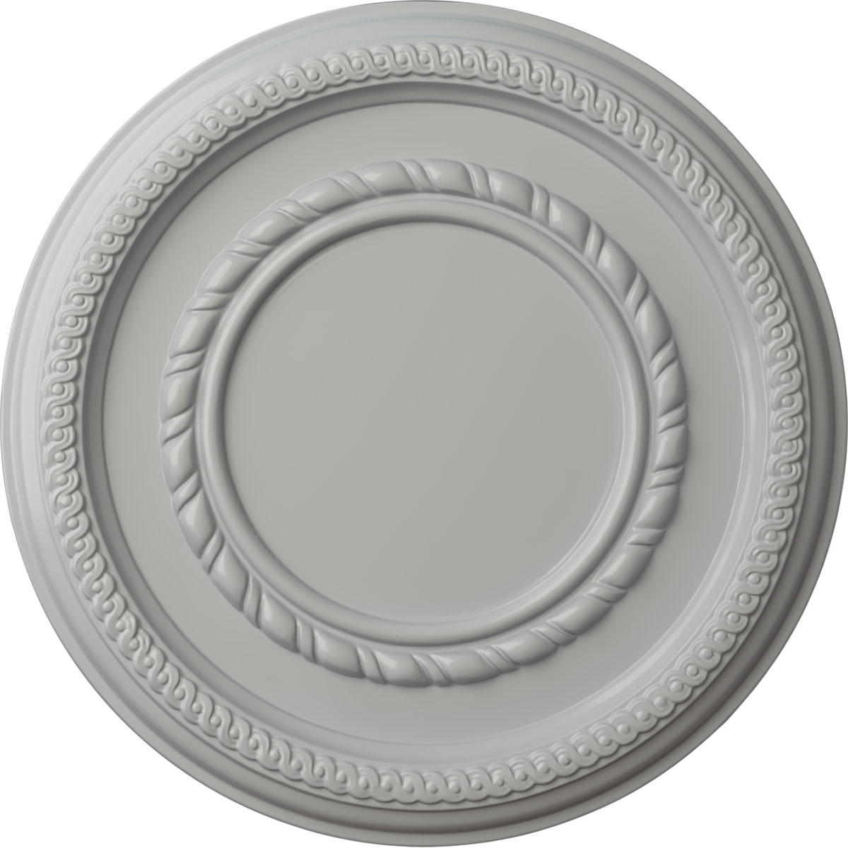 Ekena Millwork CM12FEFRF Federal Roped Small 12.5-in W x 12.5-in L Painted Frost Polyurethane Whole Ceiling Medallion