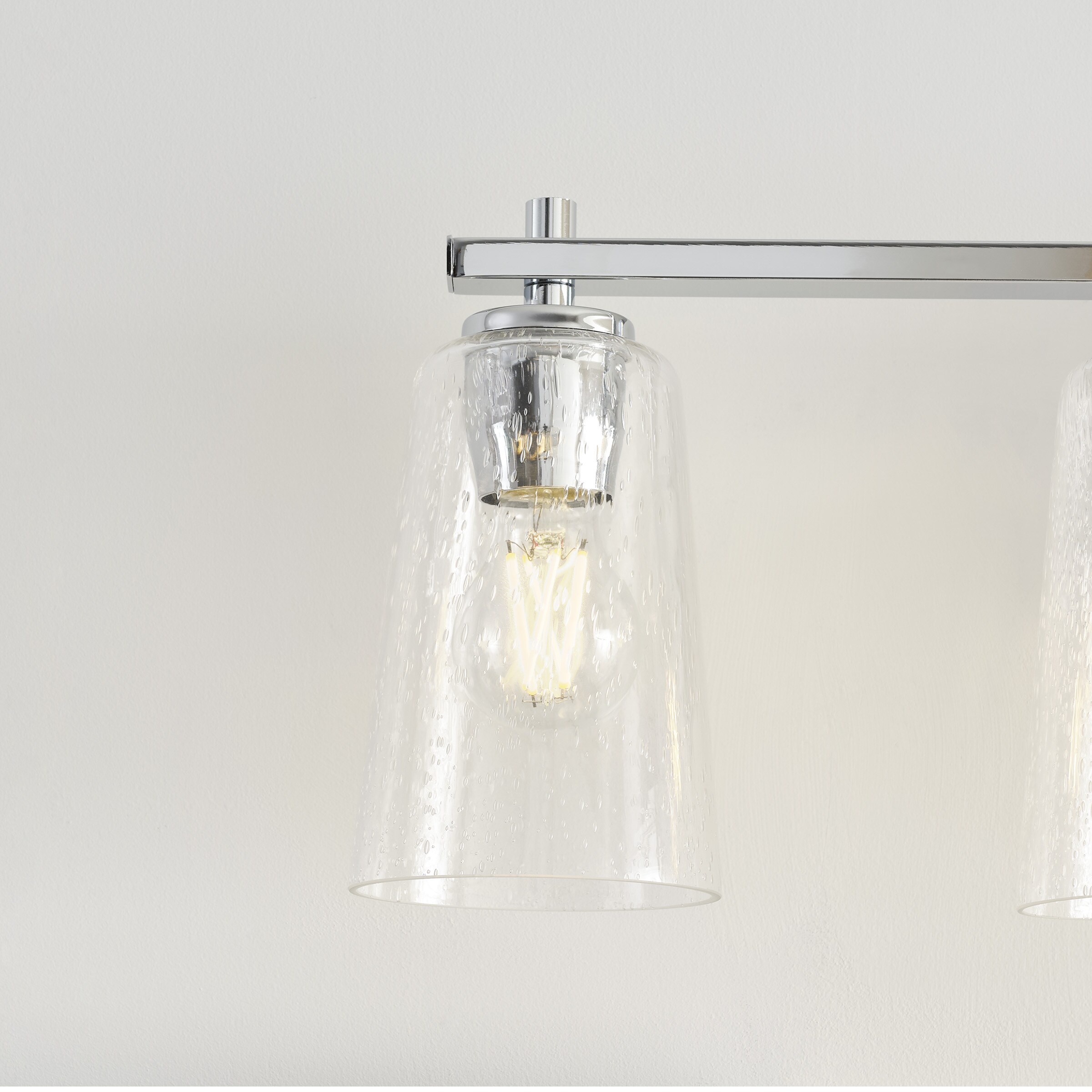 Mercer Chrome 4-Light Vanity with Clear Seeded Glass Shades