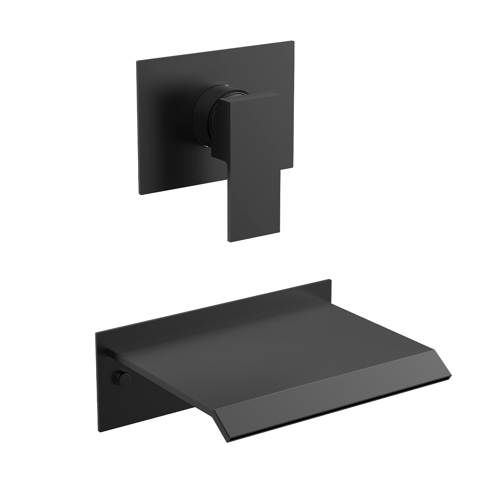  Wide Waterfall 8 Inch Single Handle Wall Mounted Tub and Shower Faucet Matte Black Valve Included