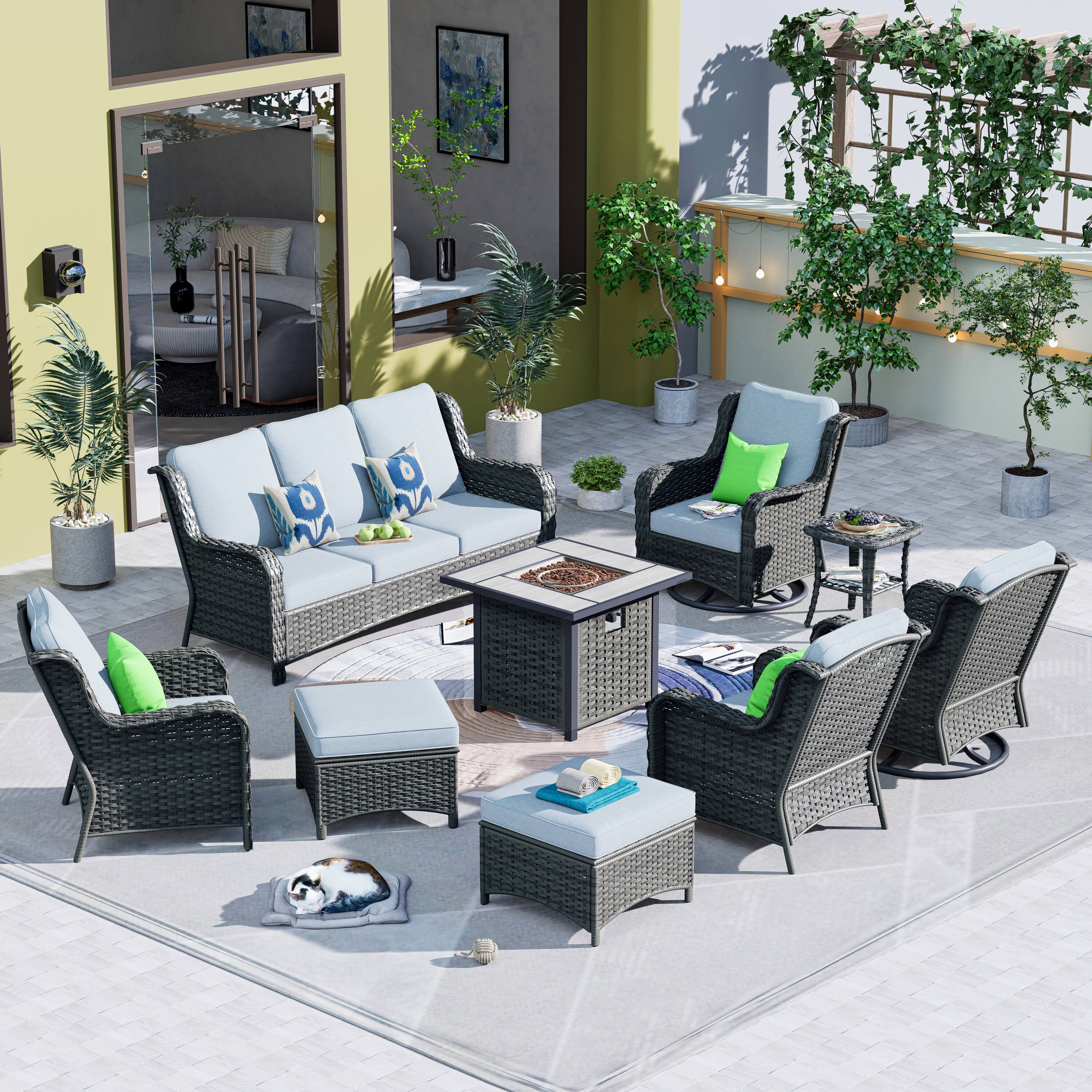 Pouuin SFPGNTC409 Patio-Conversation-Sets - View #3