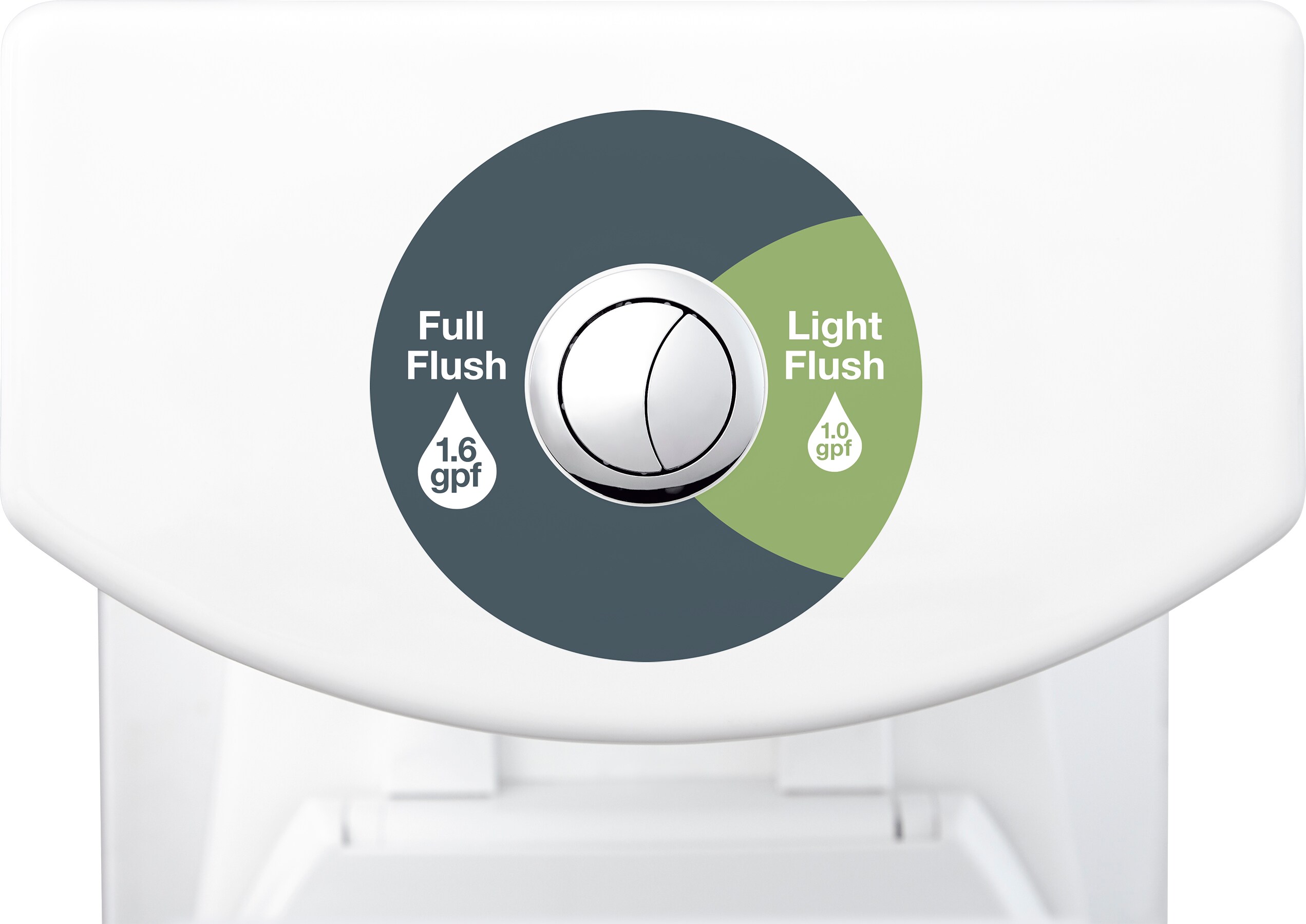 White Compact Dual-Flush Toilet Tank with Modern Curves