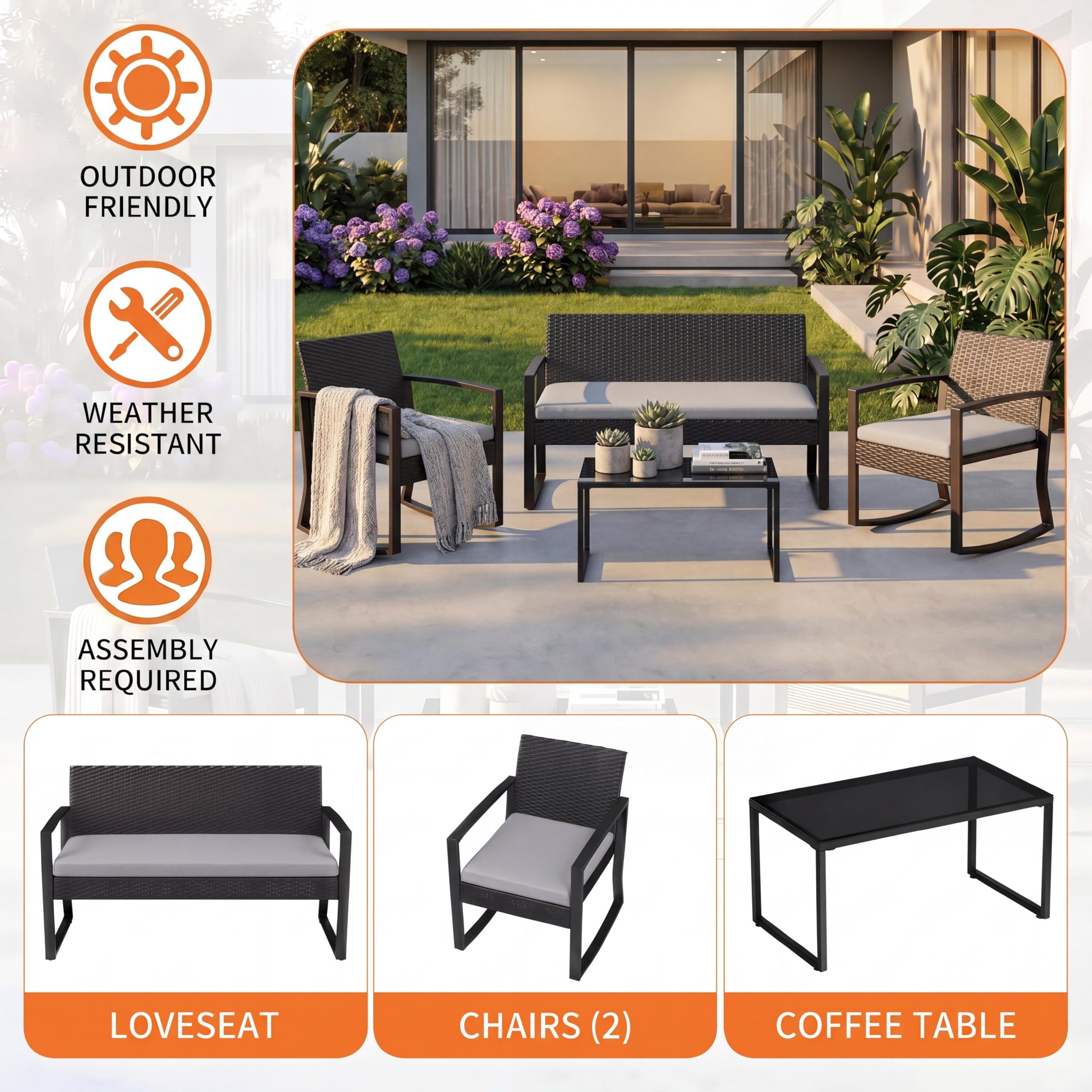 GarveeLife CLJ-NEWQRGO1VKE Patio-Conversation-Sets - View #6