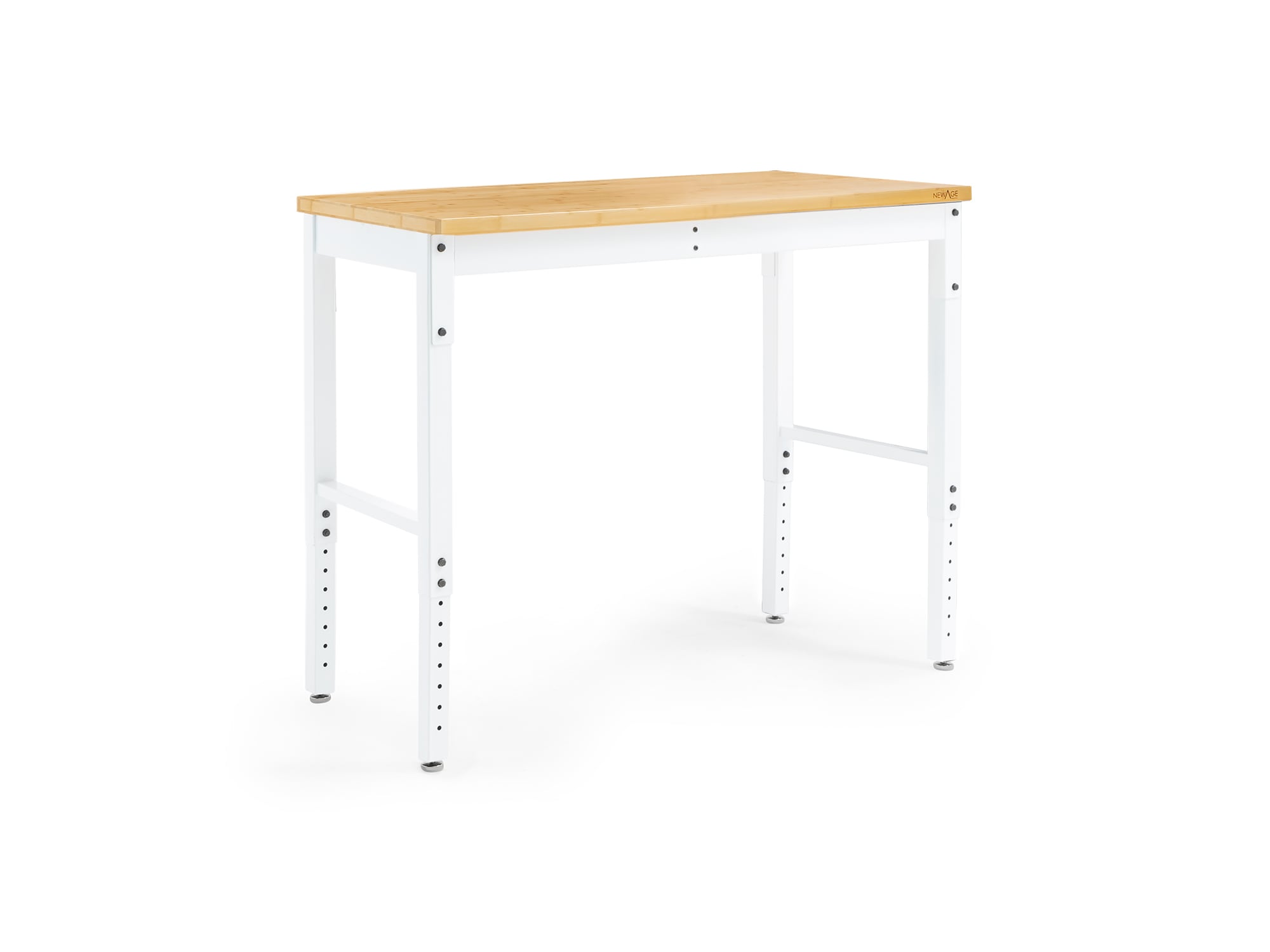 NewAge Products 48-in L x 43-in H White Bamboo Adjustable Height Portable Work Bench 55935 Sansujyuku sansujyuku.com