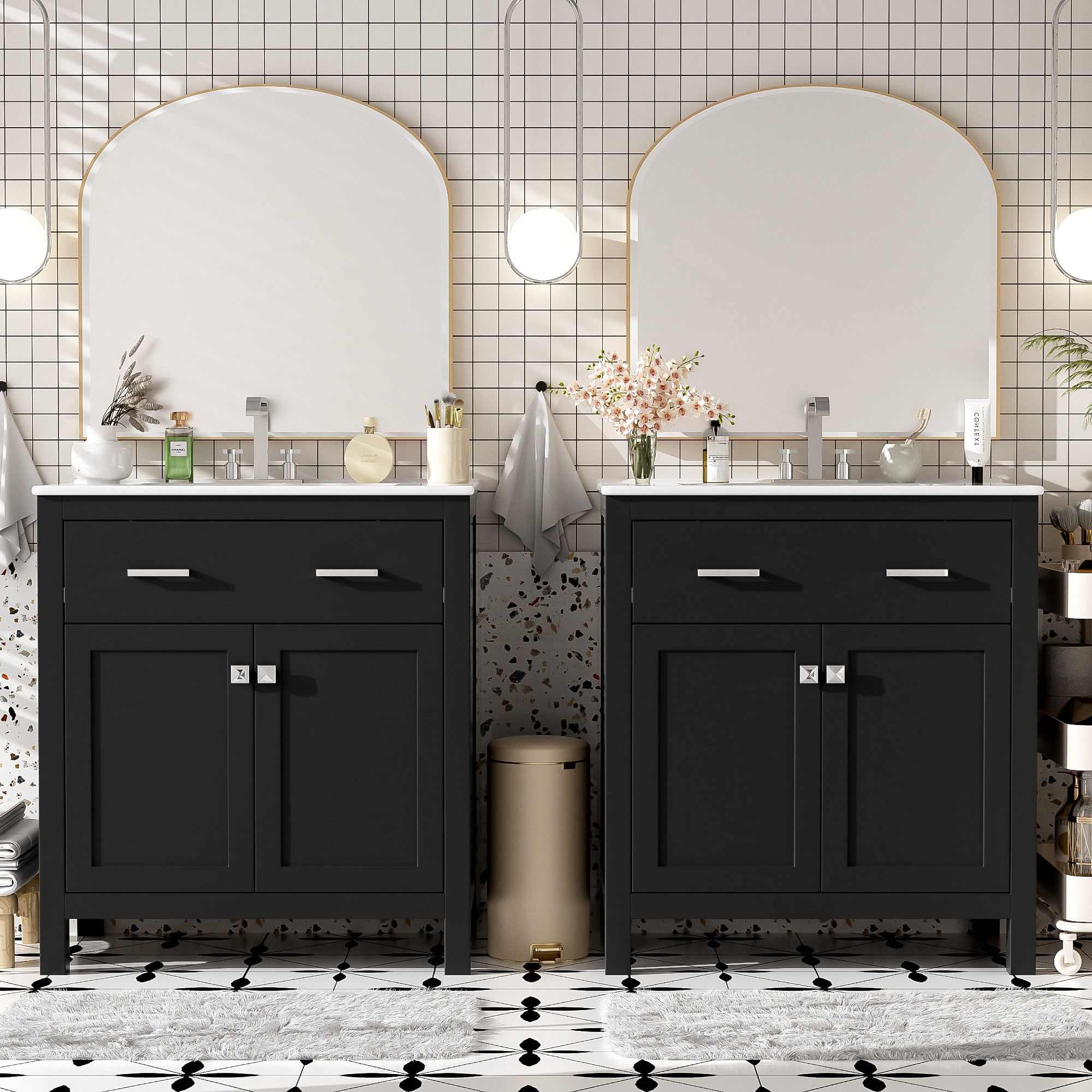 WELLFOR TO-AL-BV36WH Bath-Vanity-Combo - View #3
