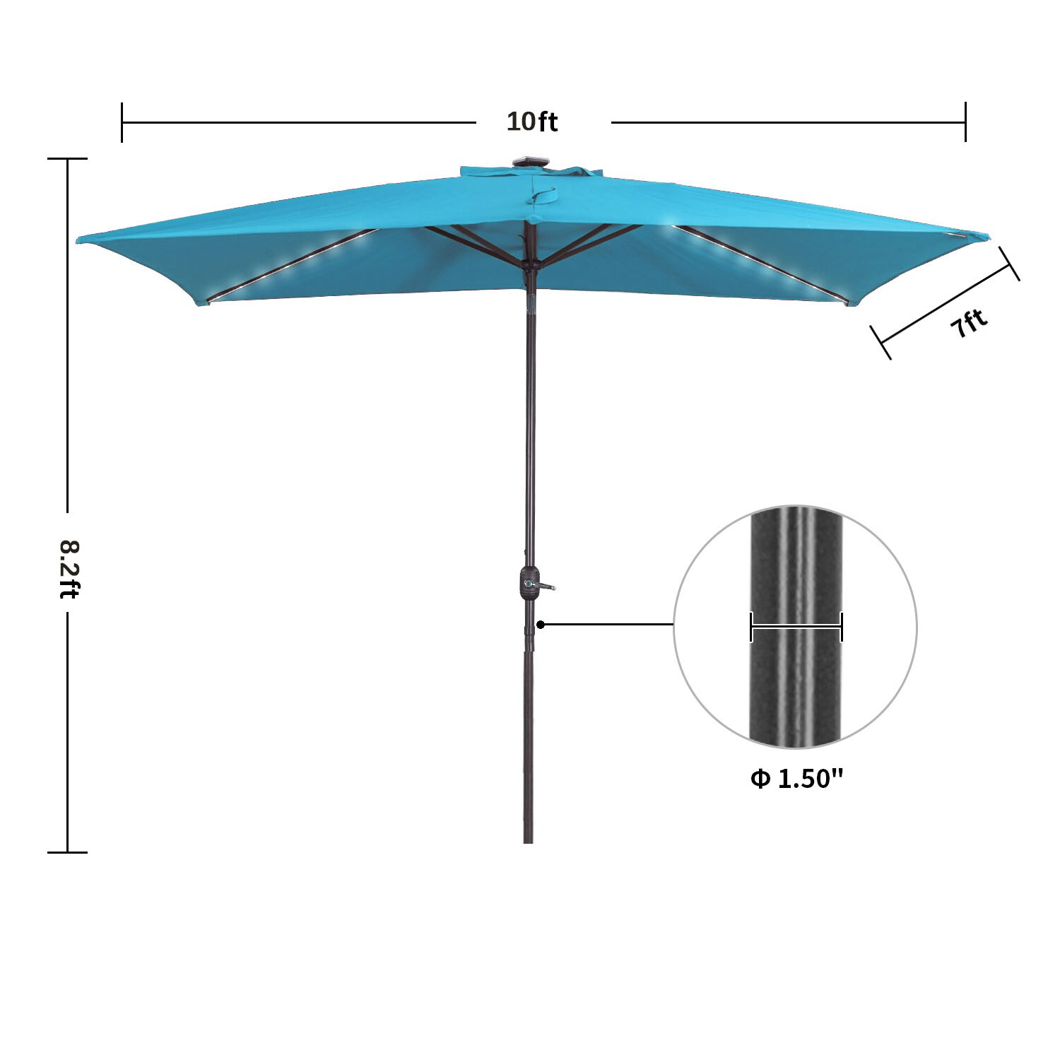 light blue patio umbrella