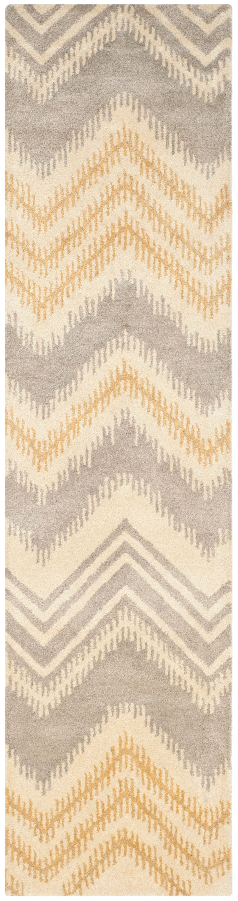 Capri Gray and Gold Hand-Tufted Wool Runner Rug