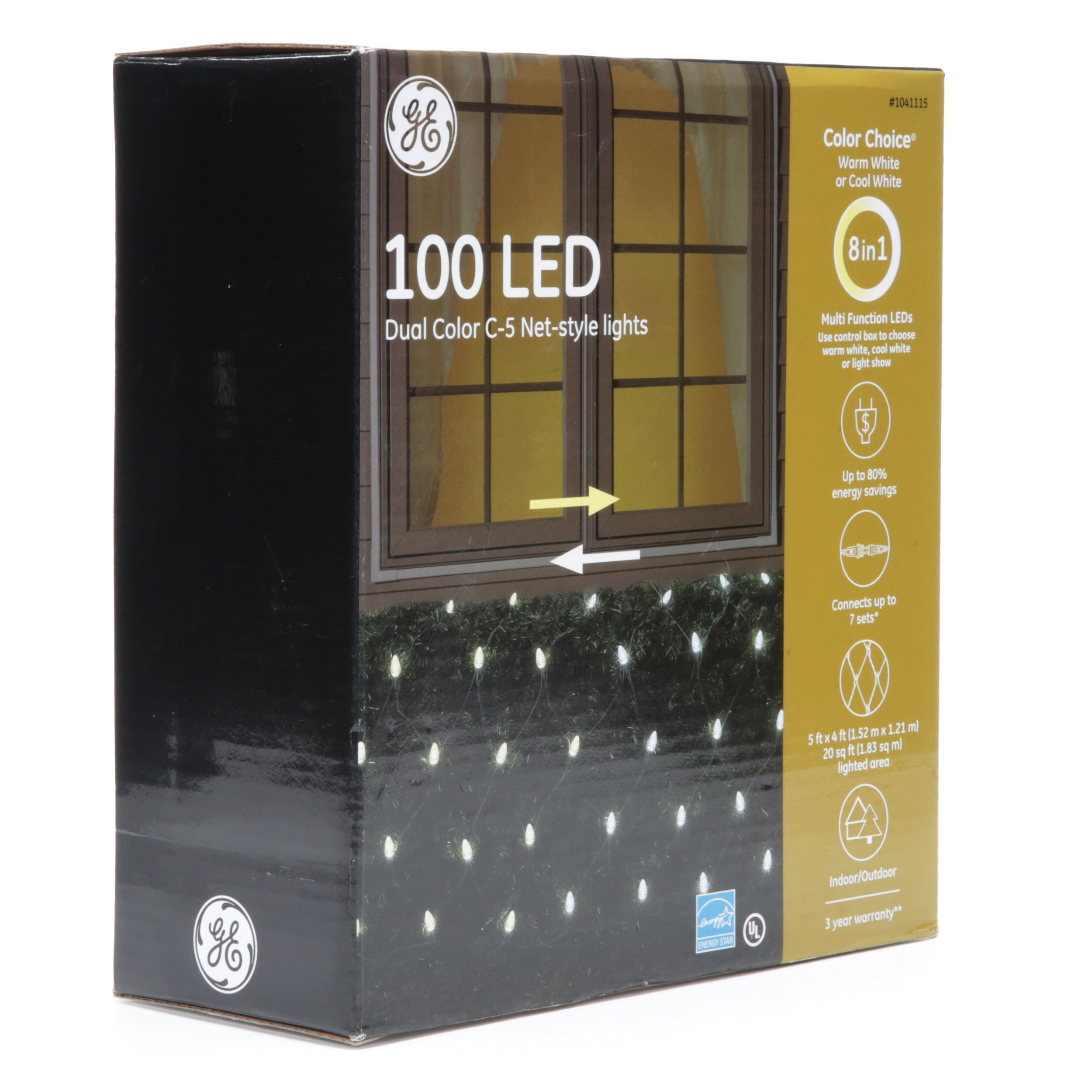 ge 100 led dual color c5 net style lights