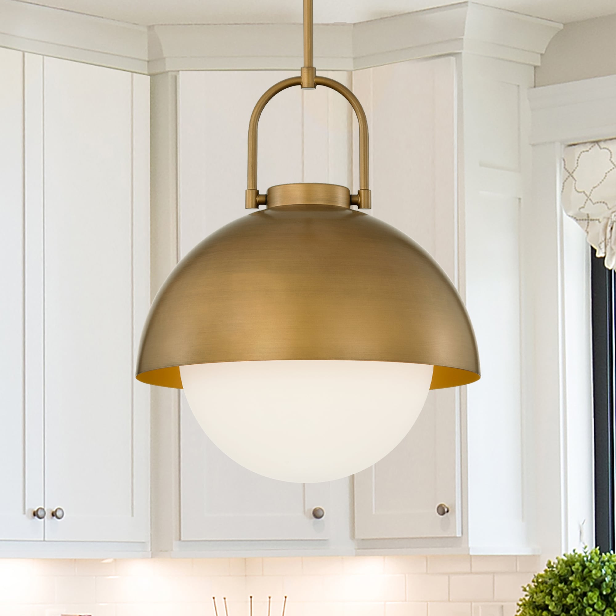 Edvivi EPJ9688GD Gold Modern/contemporary Etched glass Globe Medium Hanging Pendant light