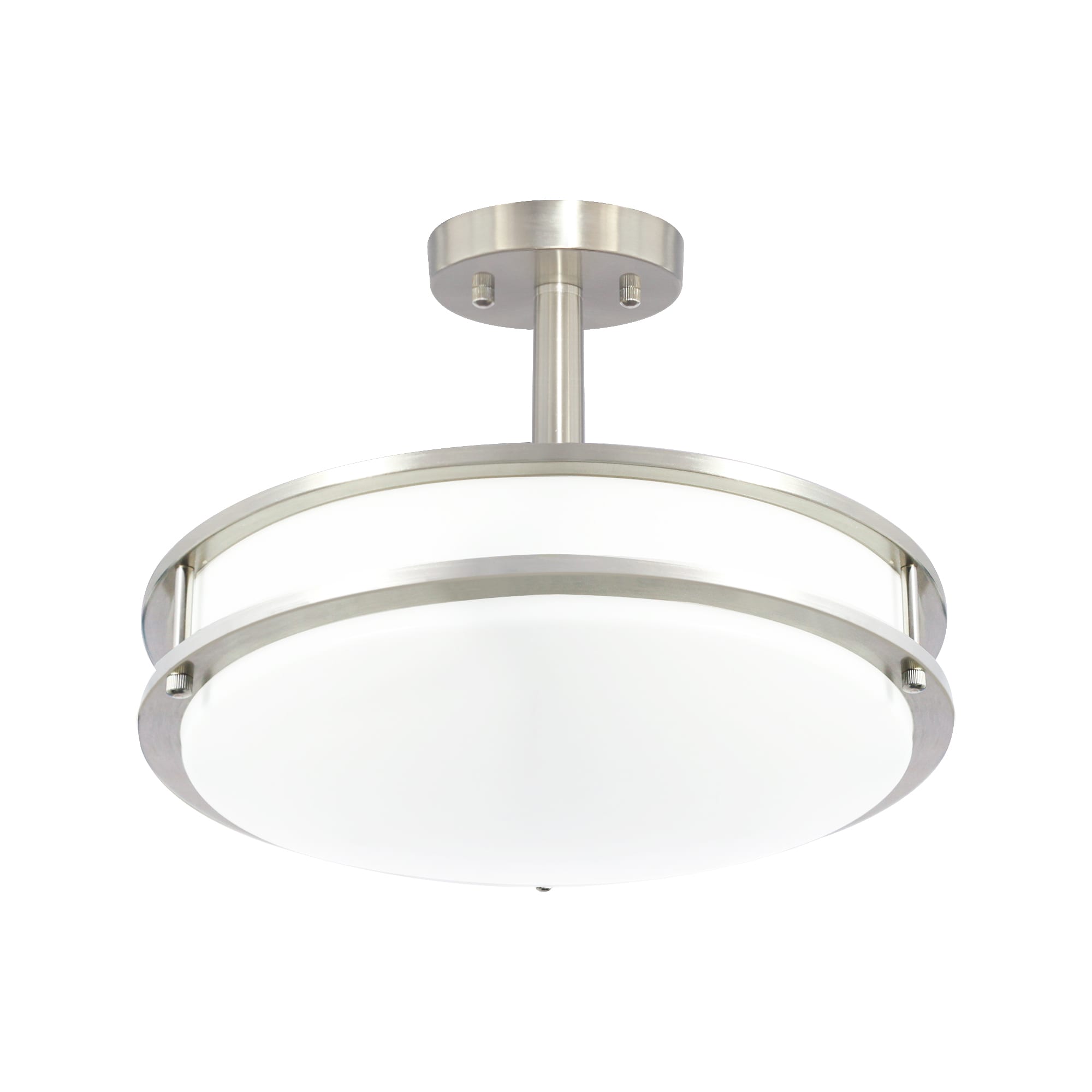 Lucere FM16DR-S Semi Flush Mount 1 -Light 16-in Brushed Nickel Integrated LED Semi Flush Mount Light
