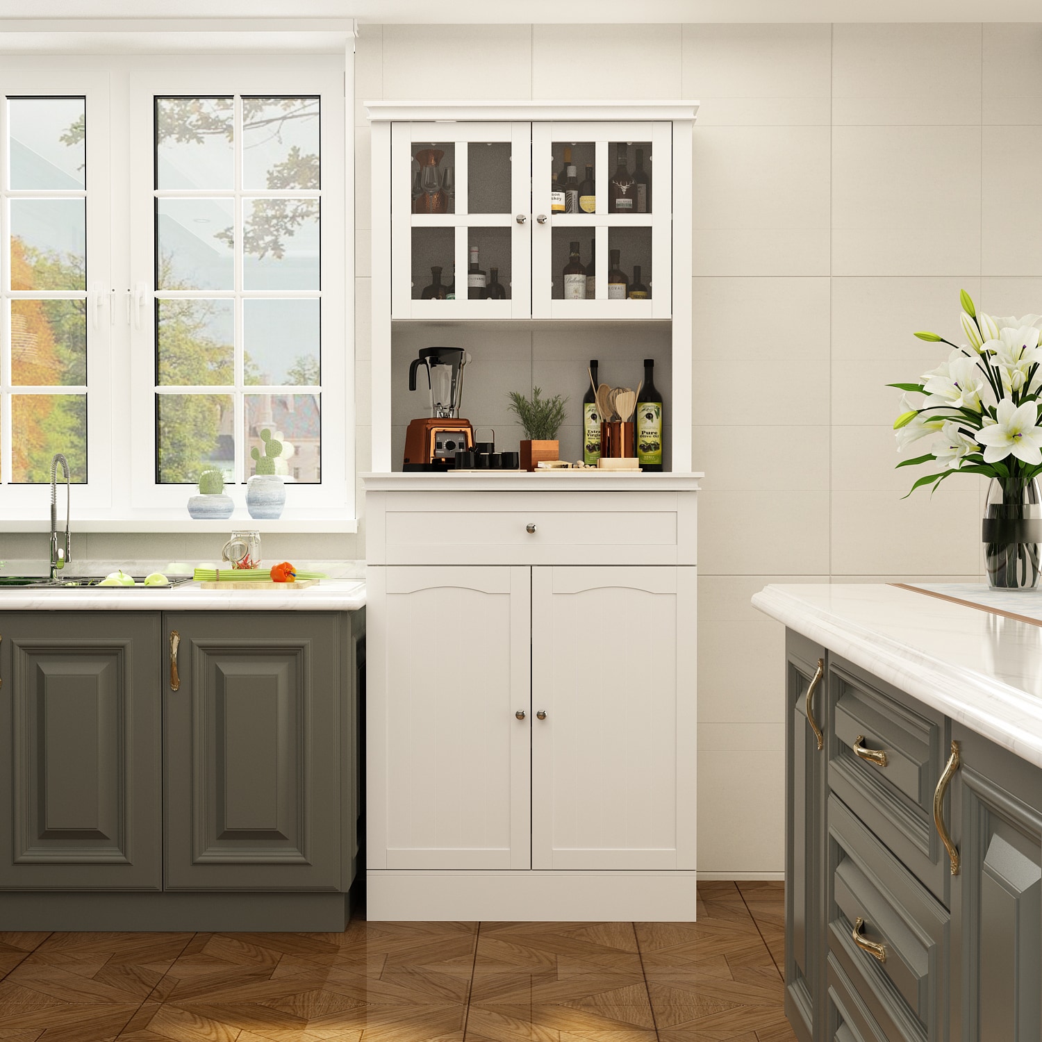 Pullout paper towel drawer  Cottage kitchen renovation, Kitchen sink  design, Kitchen pantry design