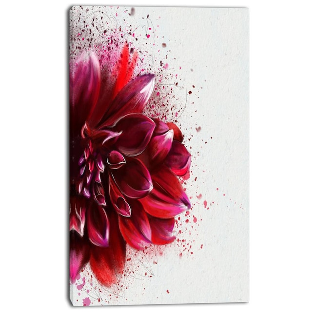 Designart 32-in H x 16-in W Floral Print on Canvas in the Wall Art ...