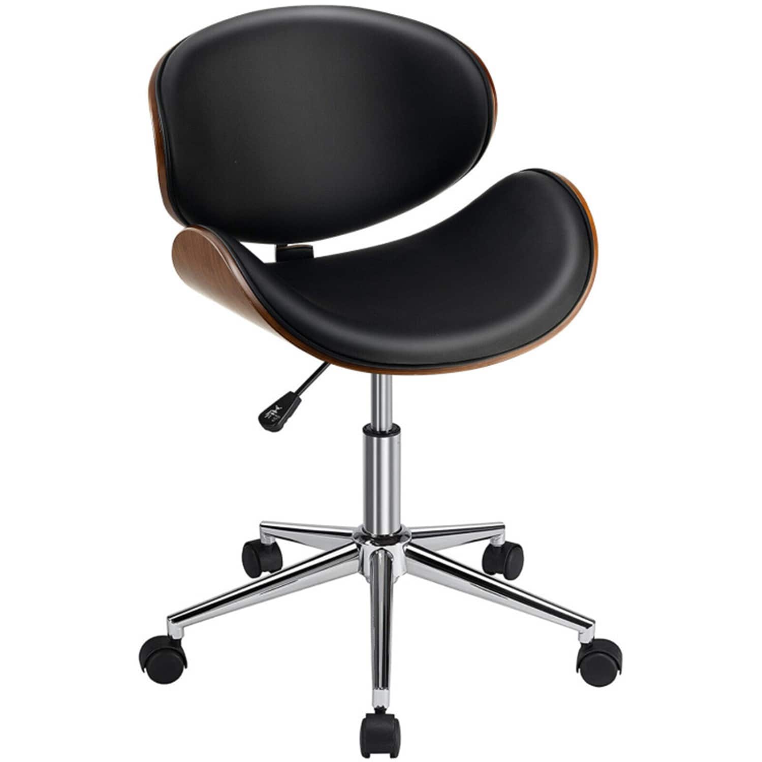Mondawe MO-YM17881 Brown Contemporary Ergonomic Adjustable Height Swivel Faux Leather Desk Chair