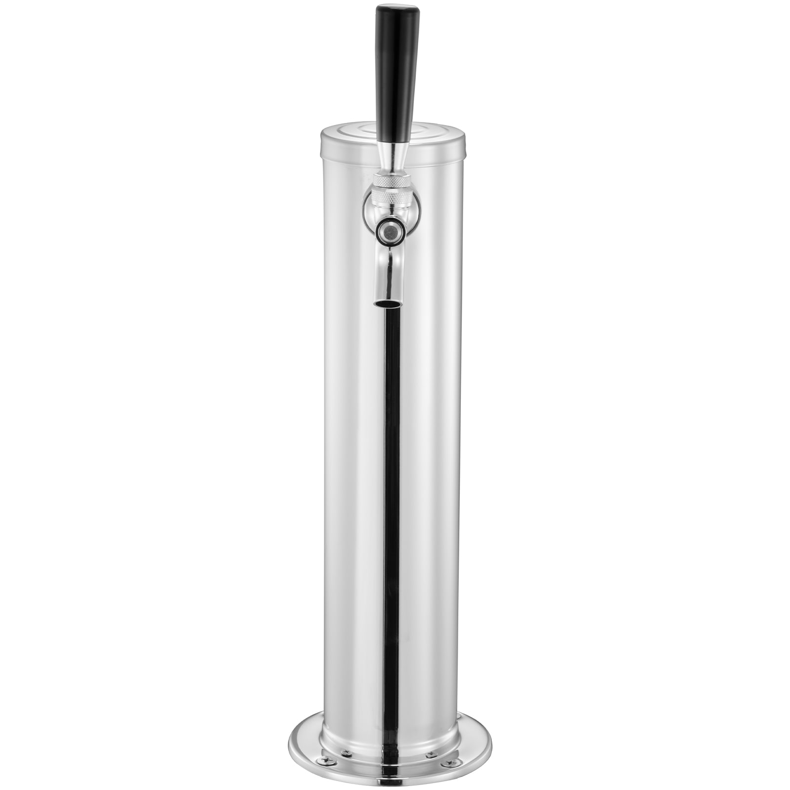 VEVOR SCLTJZDLTSBD03804V0 Kegerator Tower Kit Single Tap Beer Conversion Kit Stainless Steel Keg Beer Tower Dispenser with Dual Gauge CGA320 Regulator and D-System Keg Coupler Self-Closing Spring for Party Bar Home