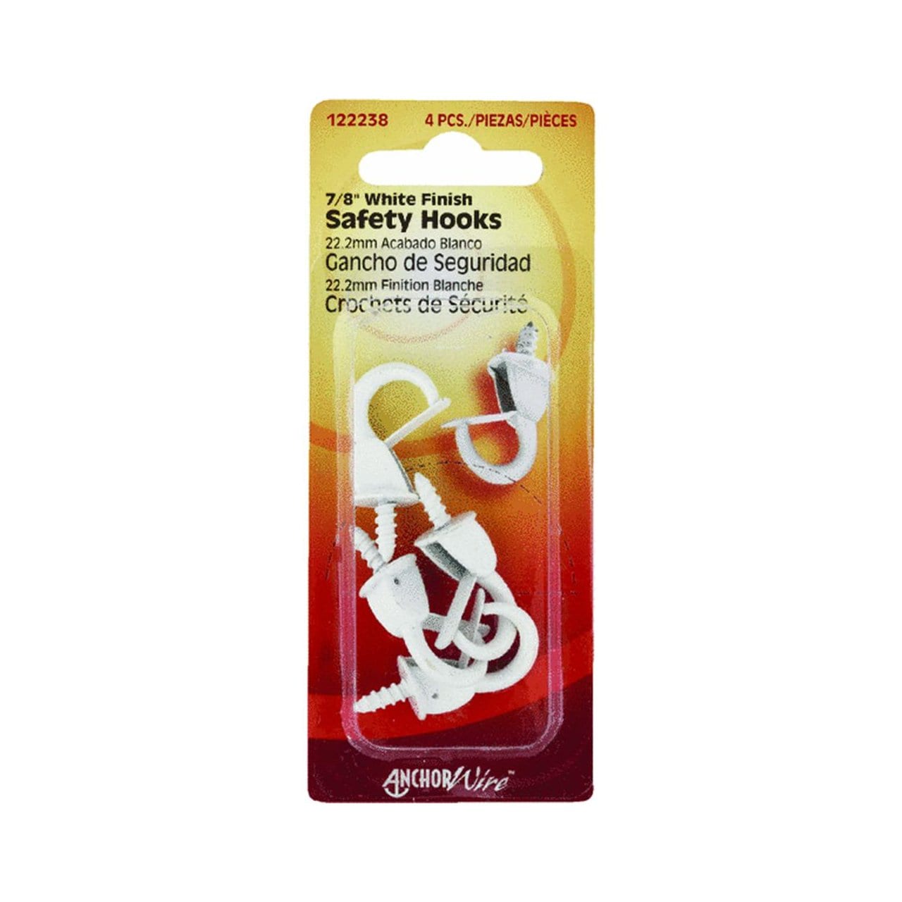 Hillman Pack of 4 Safety Hooks - White 7/8-Inch with Spring Lock ...