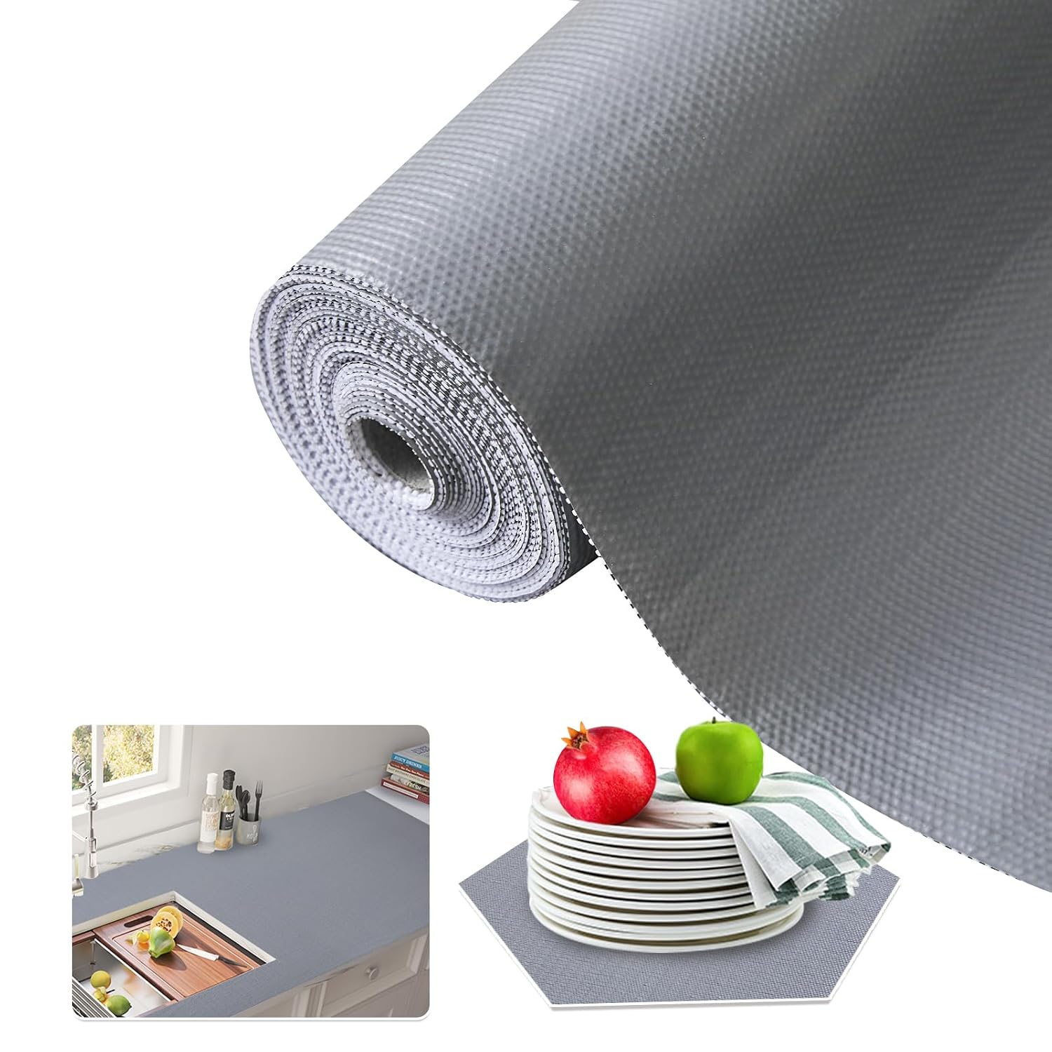 SPACELEAD Non Adhesive Non Slip Shelf and Drawer Liner Waterproof Washable PVC Cabinet Liner for Kitchen Bathroom Dresser Pantry 12 in x 10 ft