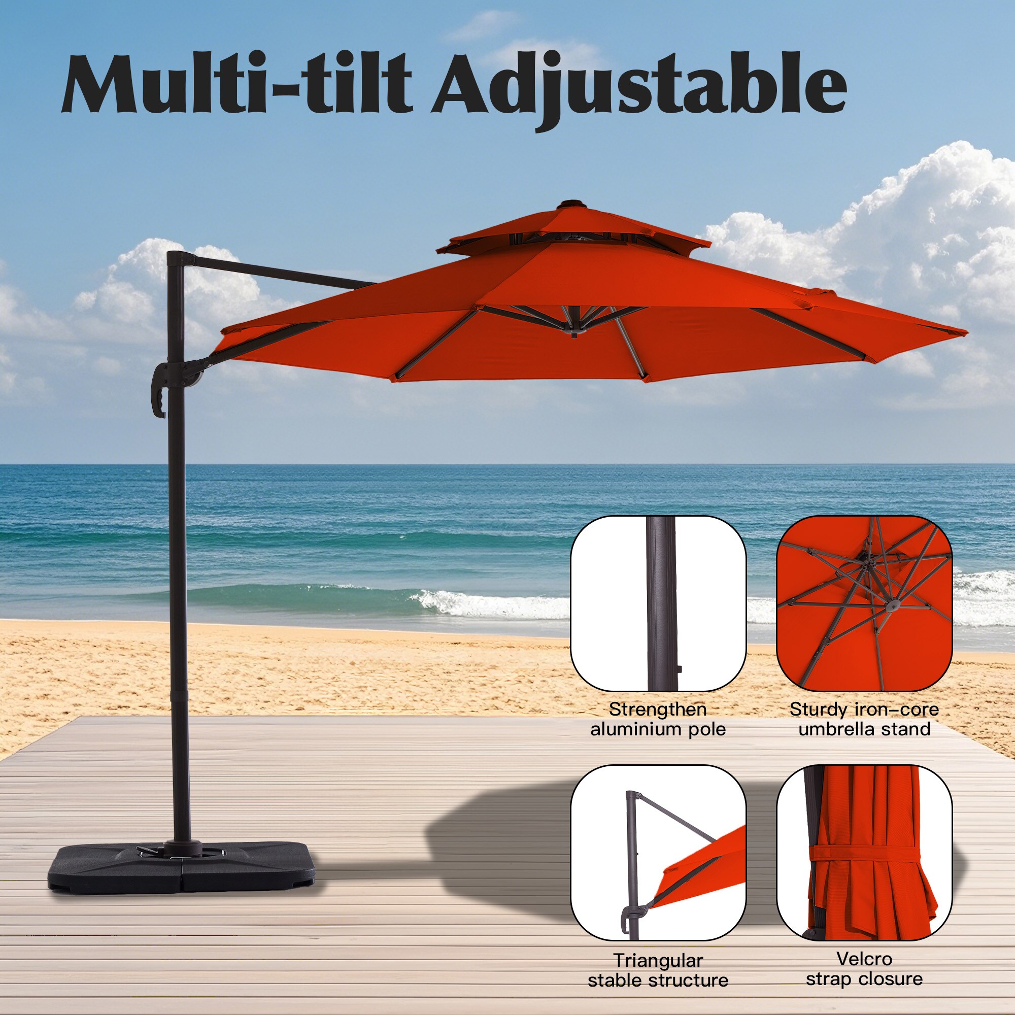 JEAREY JE-LKXLM-10FT-OR Umbrellas-2 - View #3